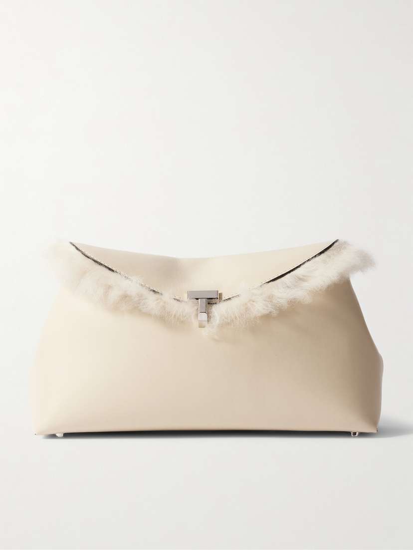 TOTEME T-lock Shearling Clutch