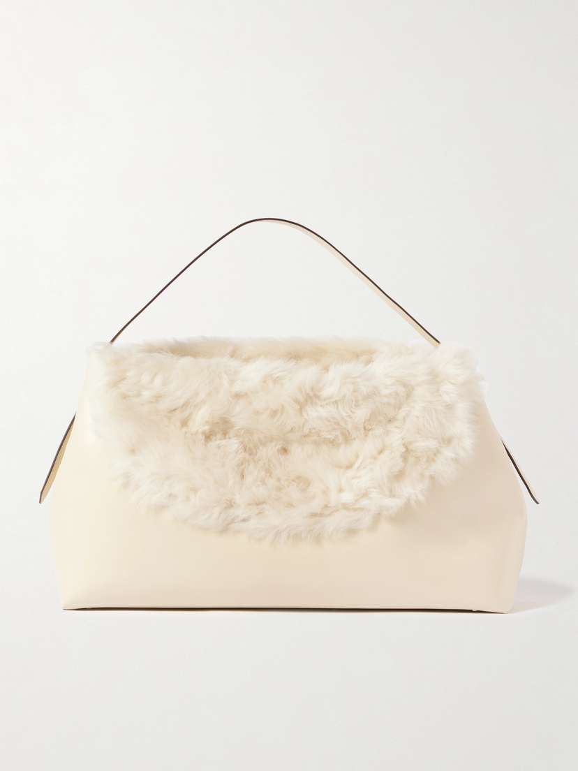 TOTEME T-lock Shearling Shoulder Bag