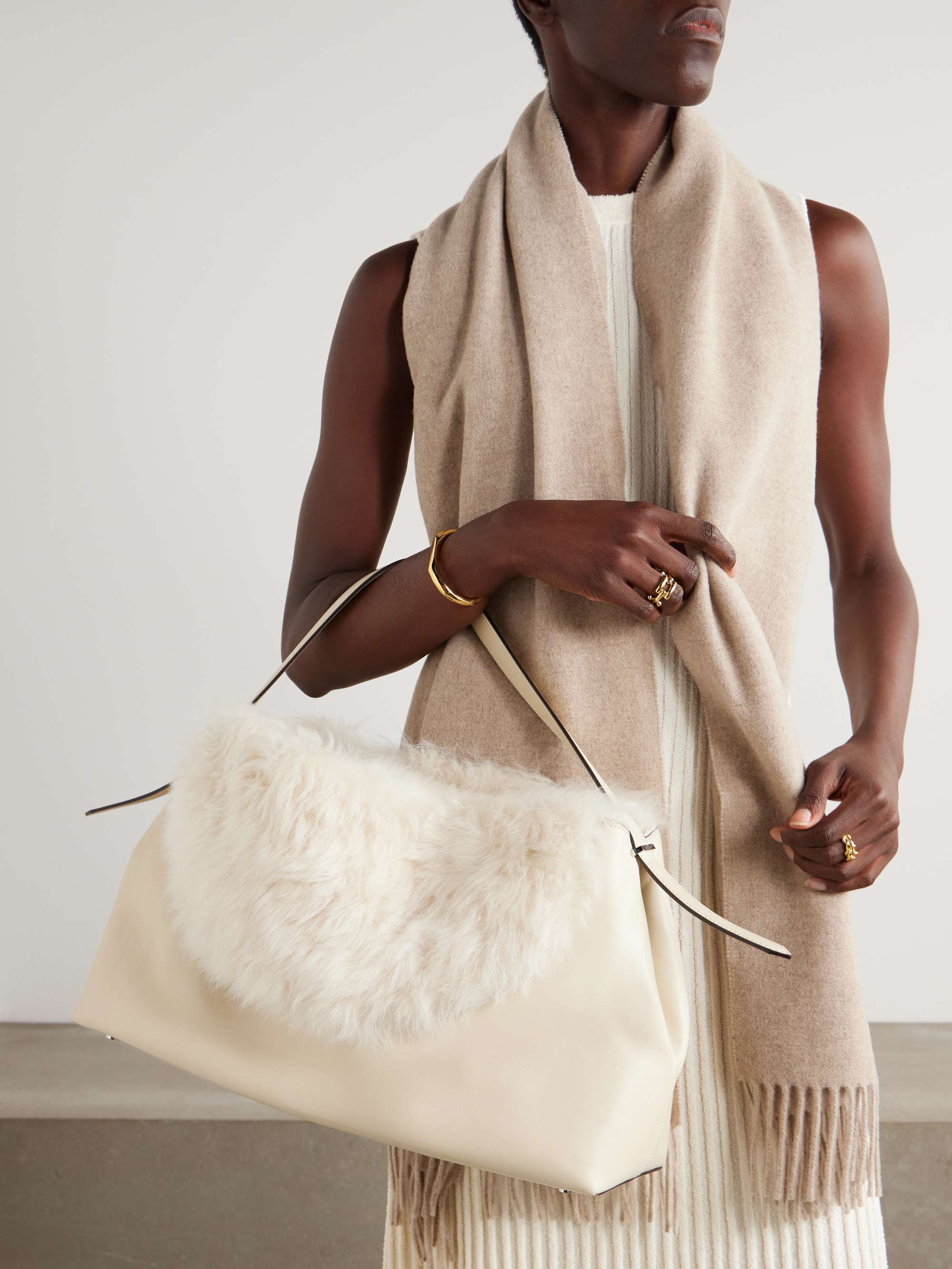 Shearling handbag deals