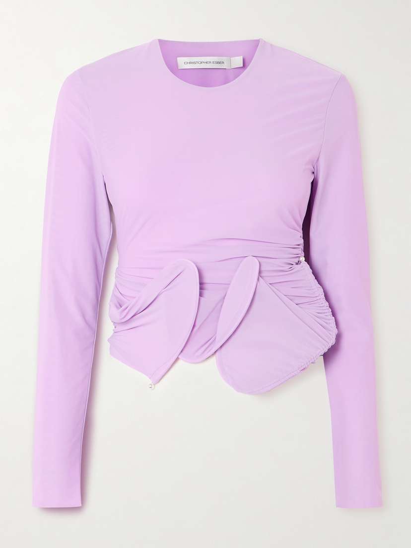 Christopher Esber Venus Looped Ruched Stretch-jersey Top