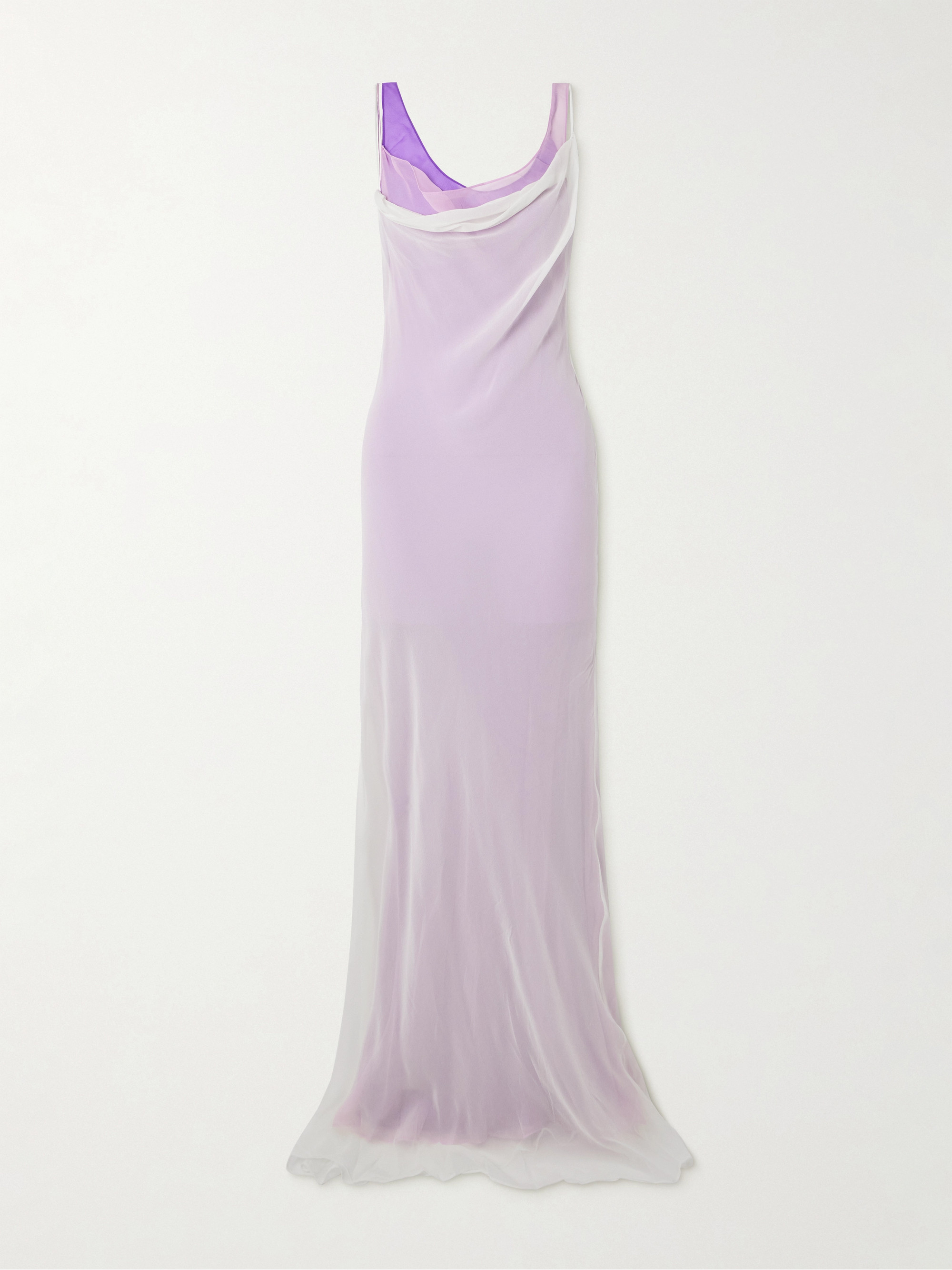 Christopher Esber Cowl layered draped silk-georgette maxi dress