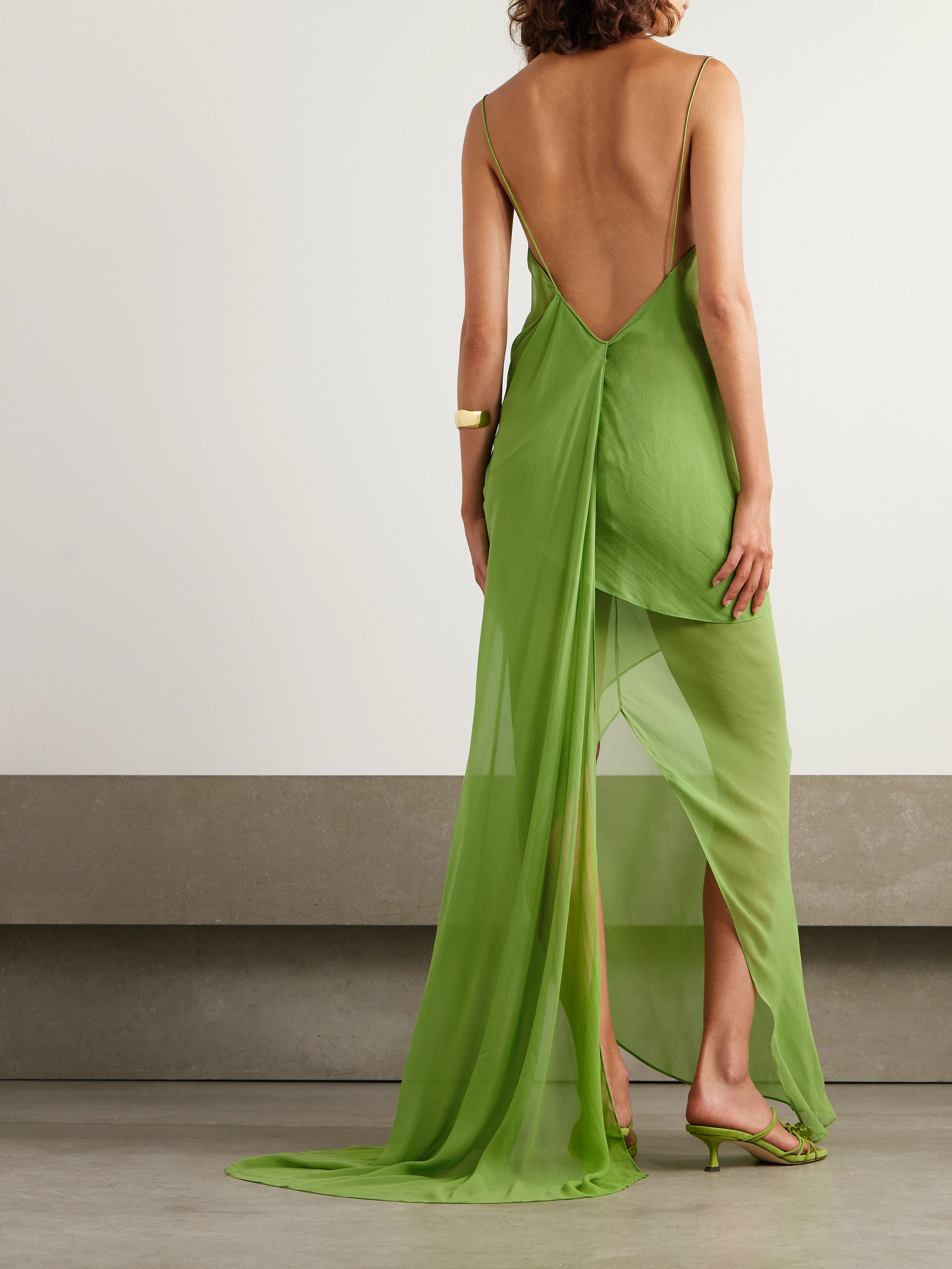 Christopher Esber Draped layered silk-georgette maxi dress thumbnail