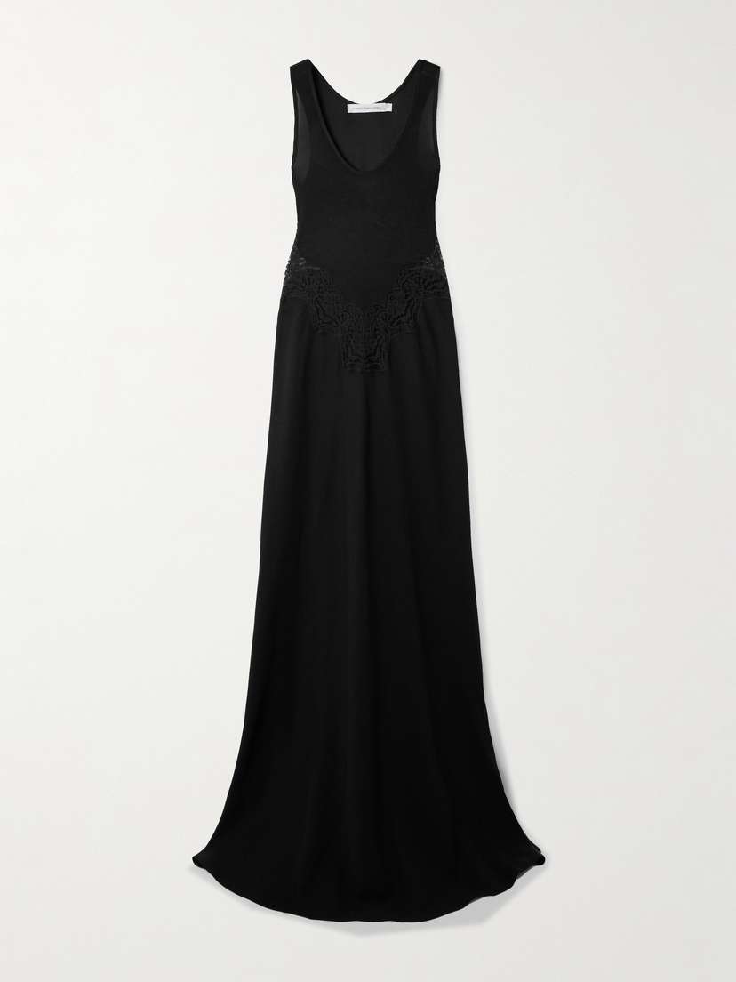 Christopher Esber Verna Lace-trimmed Jersey And Cady Maxi Dress