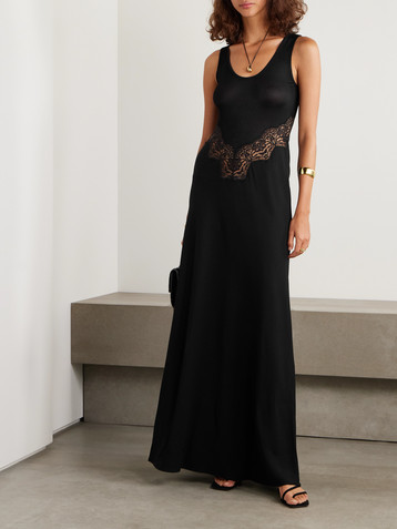 Christopher Esber Verna lace-trimmed jersey and cady maxi dress