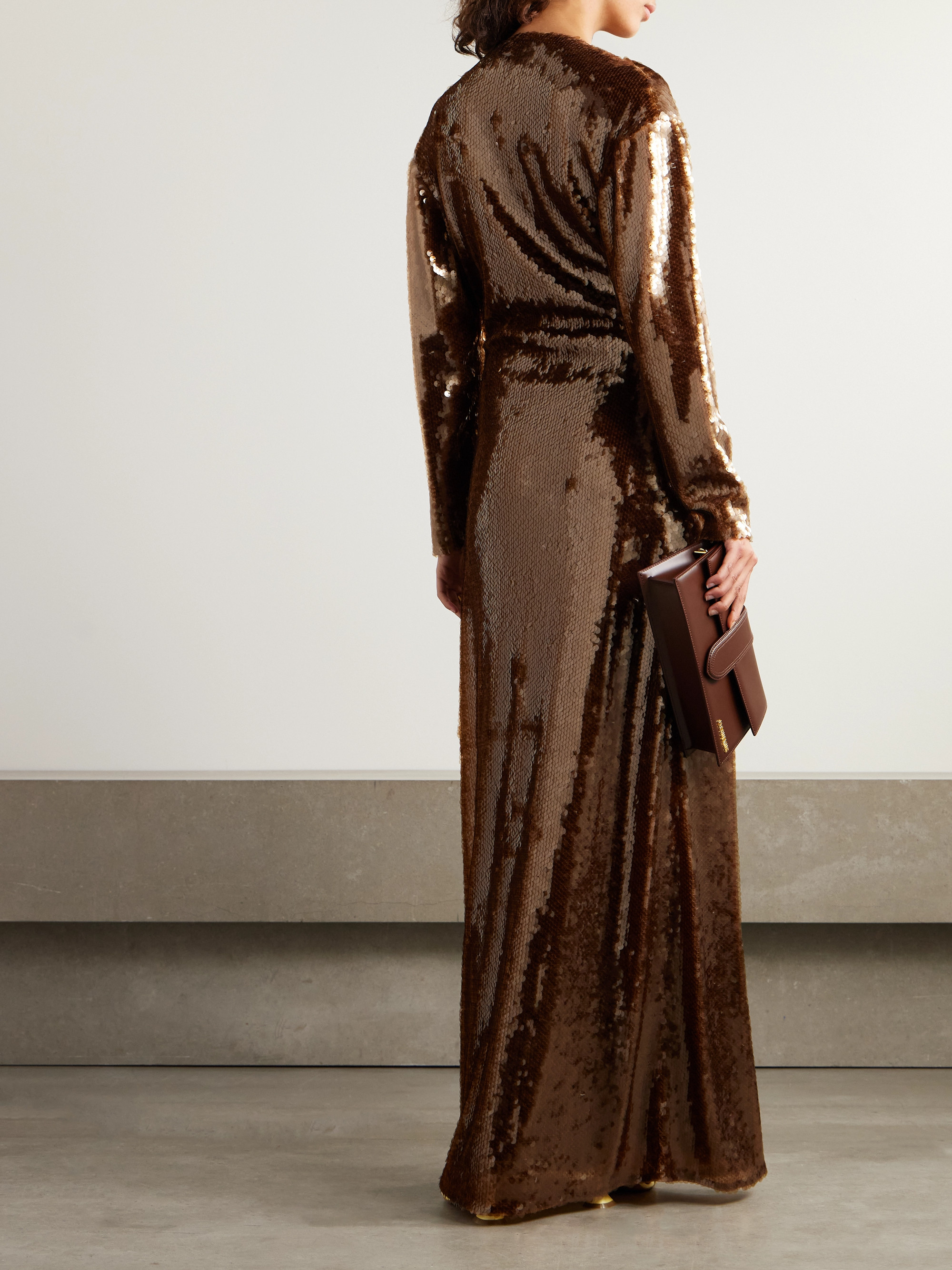 Christopher Esber Lucent cutout sequined mesh maxi dress