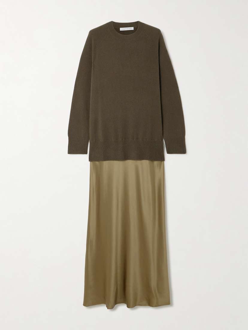 Christopher Esber Monument Cashmere And Silk-satin Maxi Dress - x large