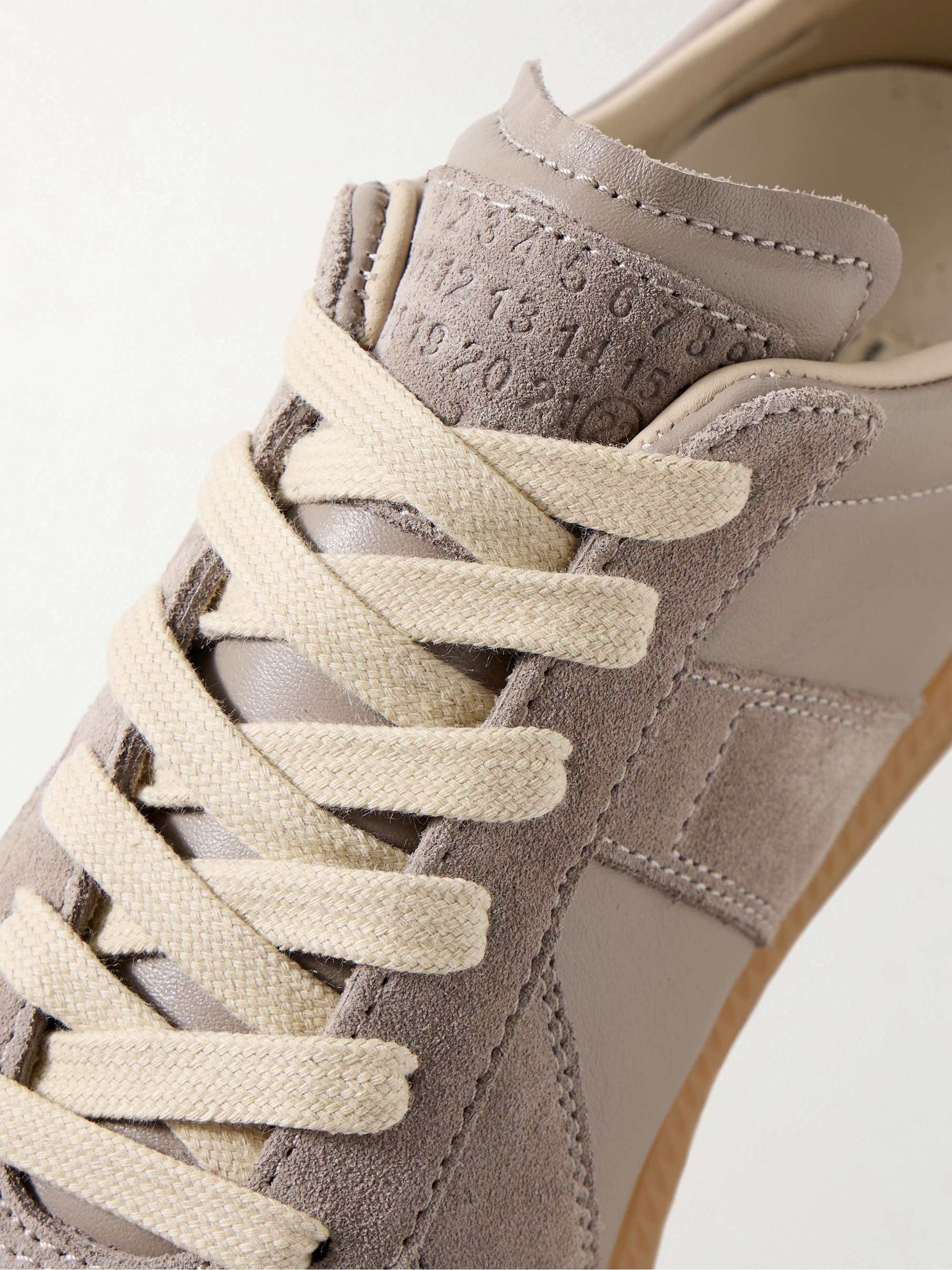 MAISON MARGIELA Replica leather and suede sneakers