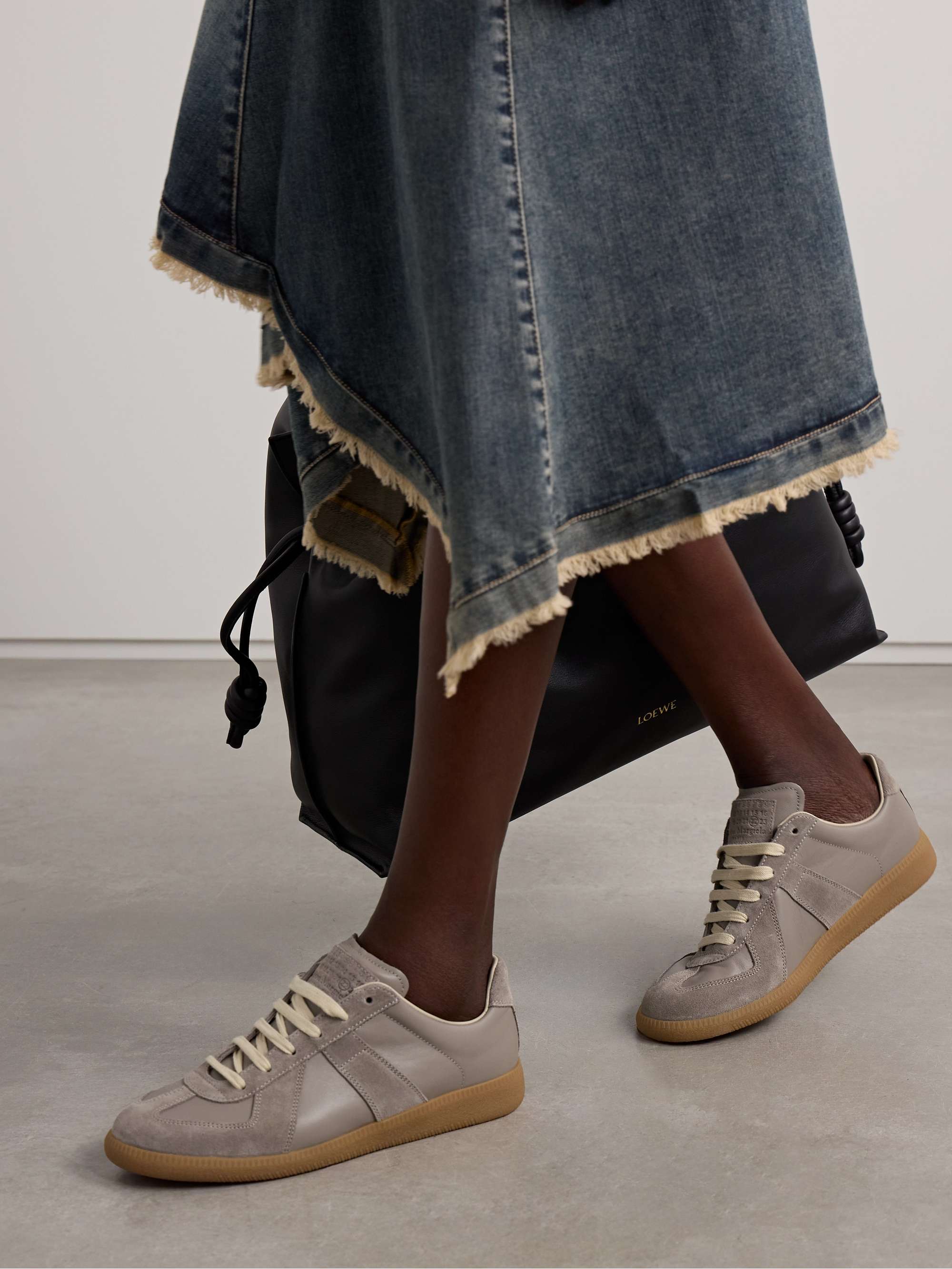 MAISON MARGIELA Replica leather and suede sneakers
