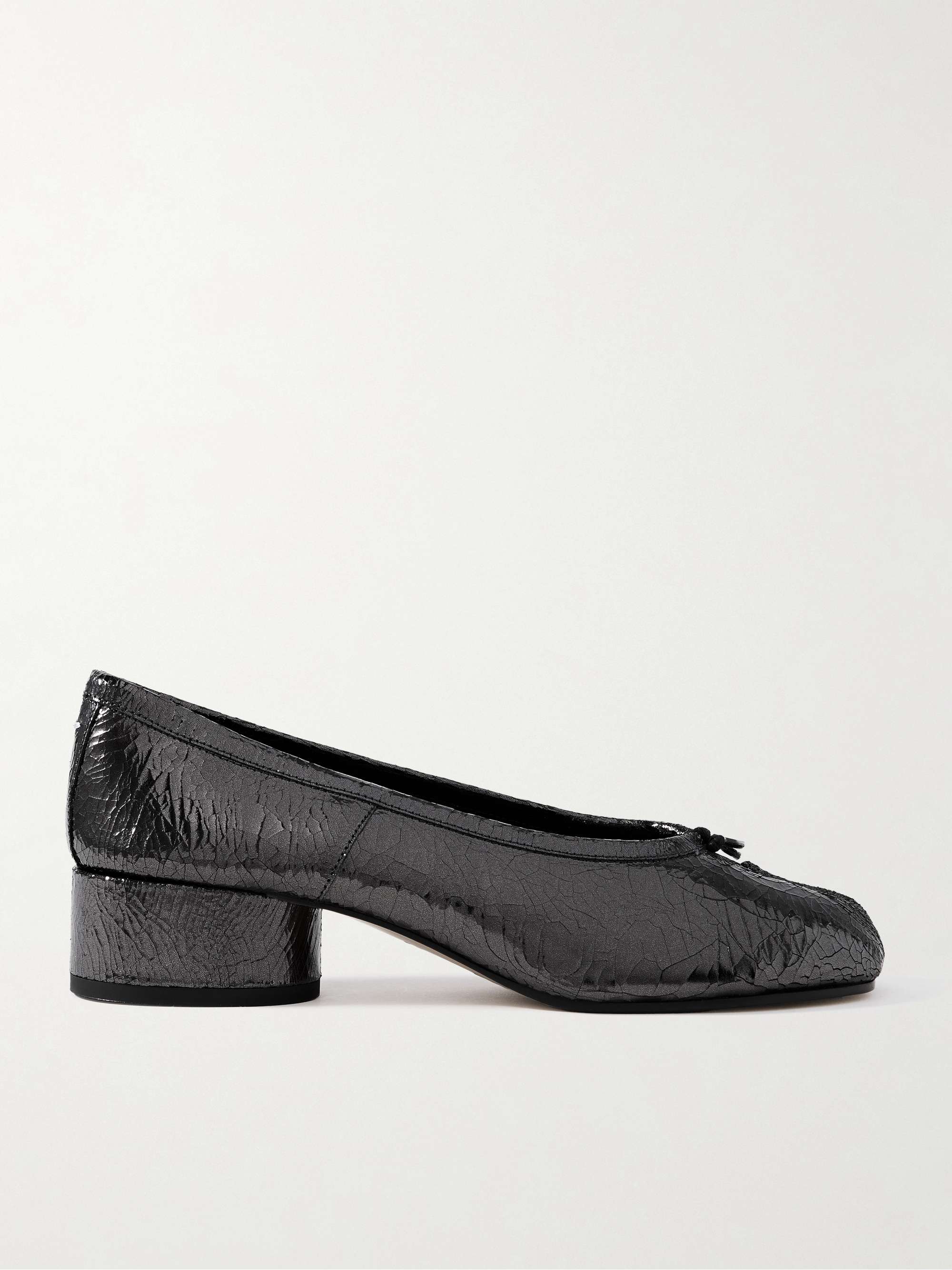 MAISON MARGIELA Tabi Ballerina split-toe crinkled glossed 