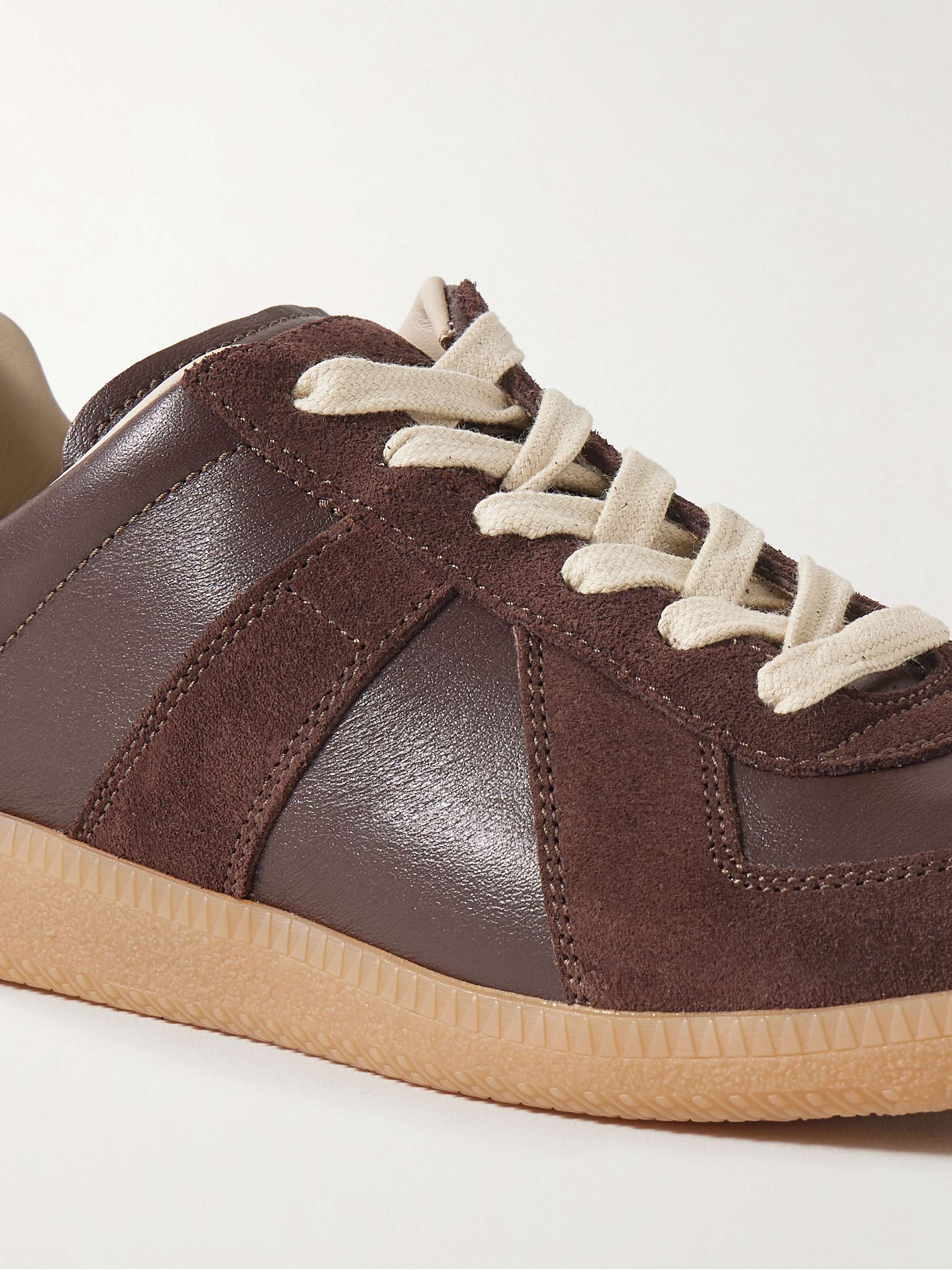 MAISON MARGIELA Replica leather and suede sneakers