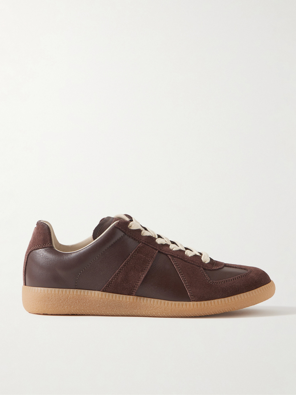 Maison Margiela - Replica Suede And Leather Sneakers - Brown