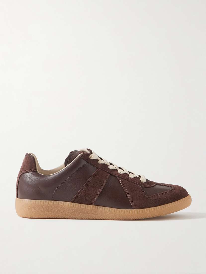 Maison Margiela Replica Suede And Leather Sneakers