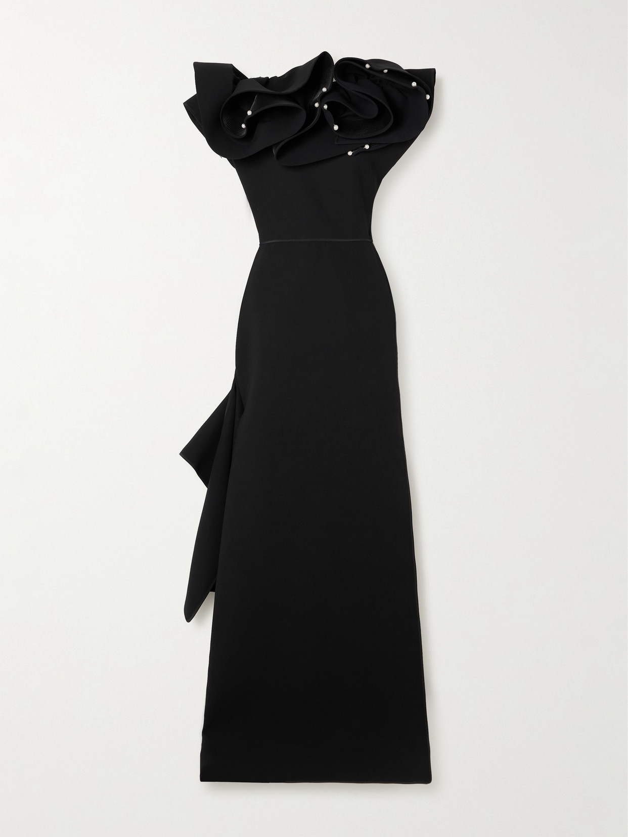 Maticevski - Deity Ruffled Embellished Crepe Gown - Black
