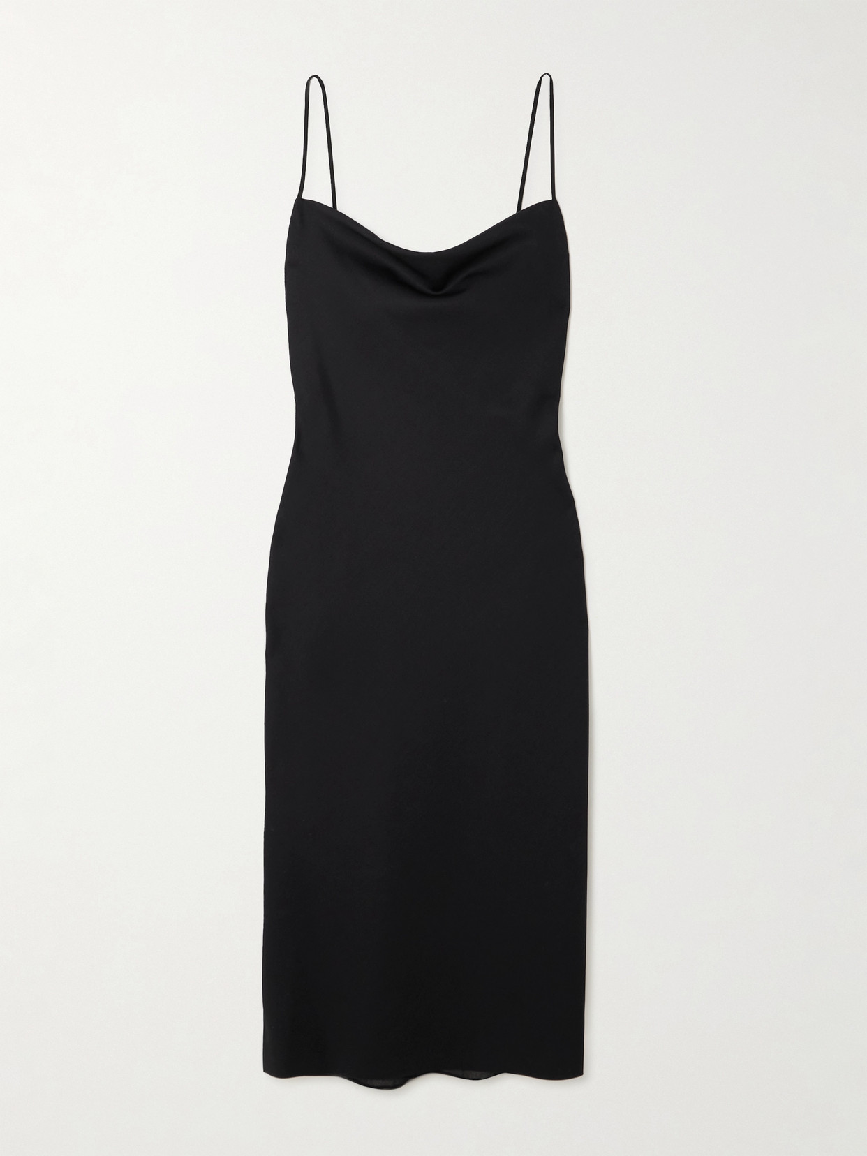 Carven Silk Spaghetti-strap Dress In 黑色