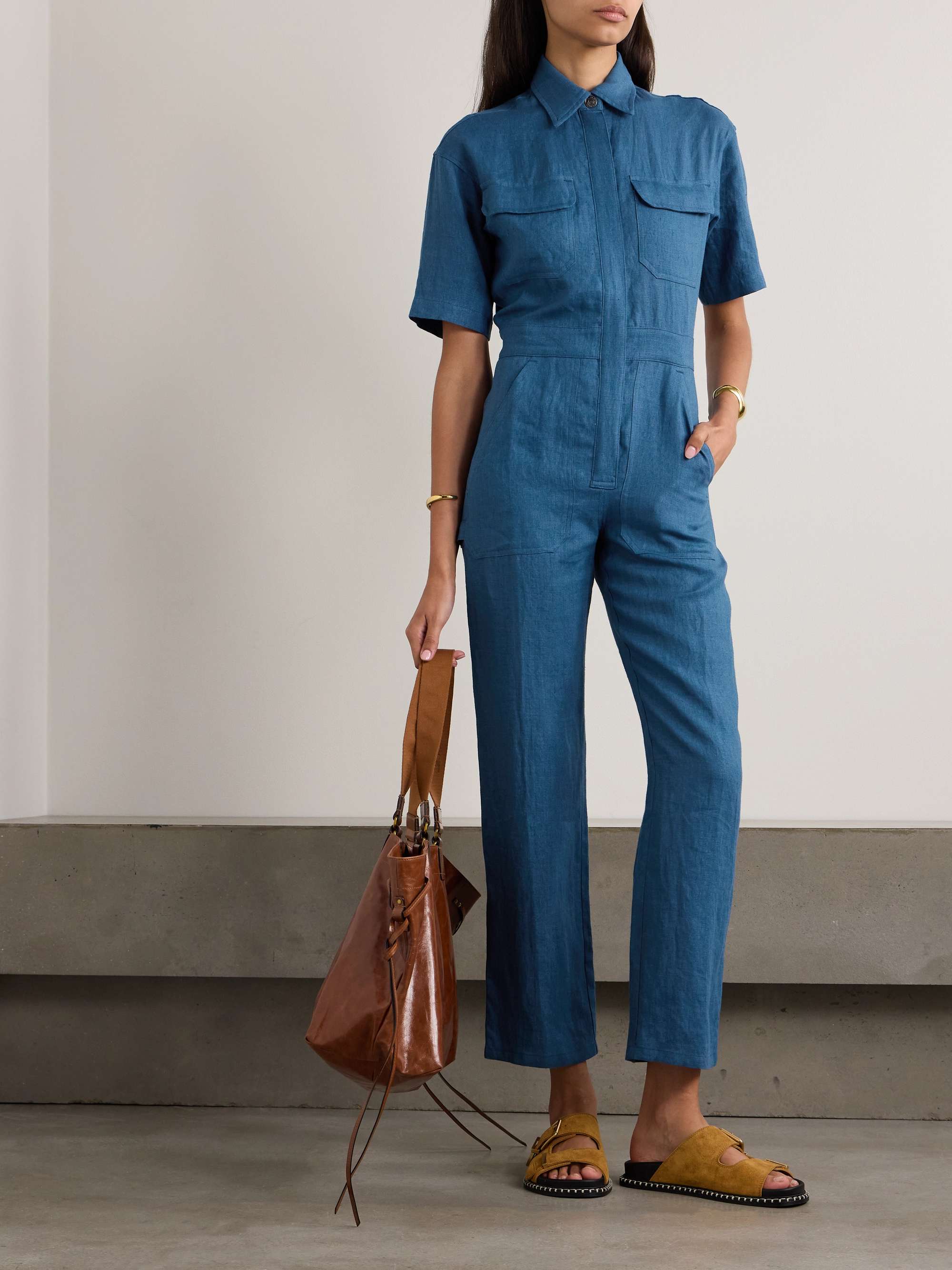 RIVET UTILITY Dynamo linen jumpsuit NETAPORTER