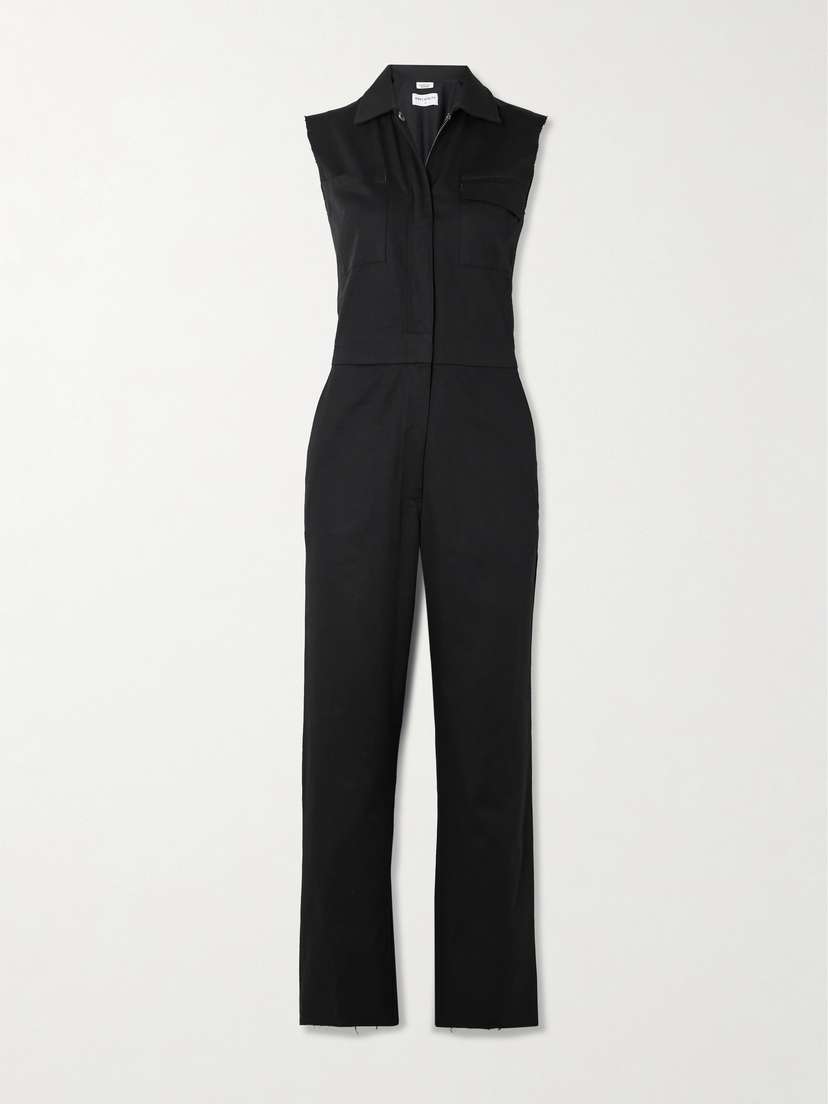 Rivet Utility Frayed Cotton-blend Twill Jumpsuit