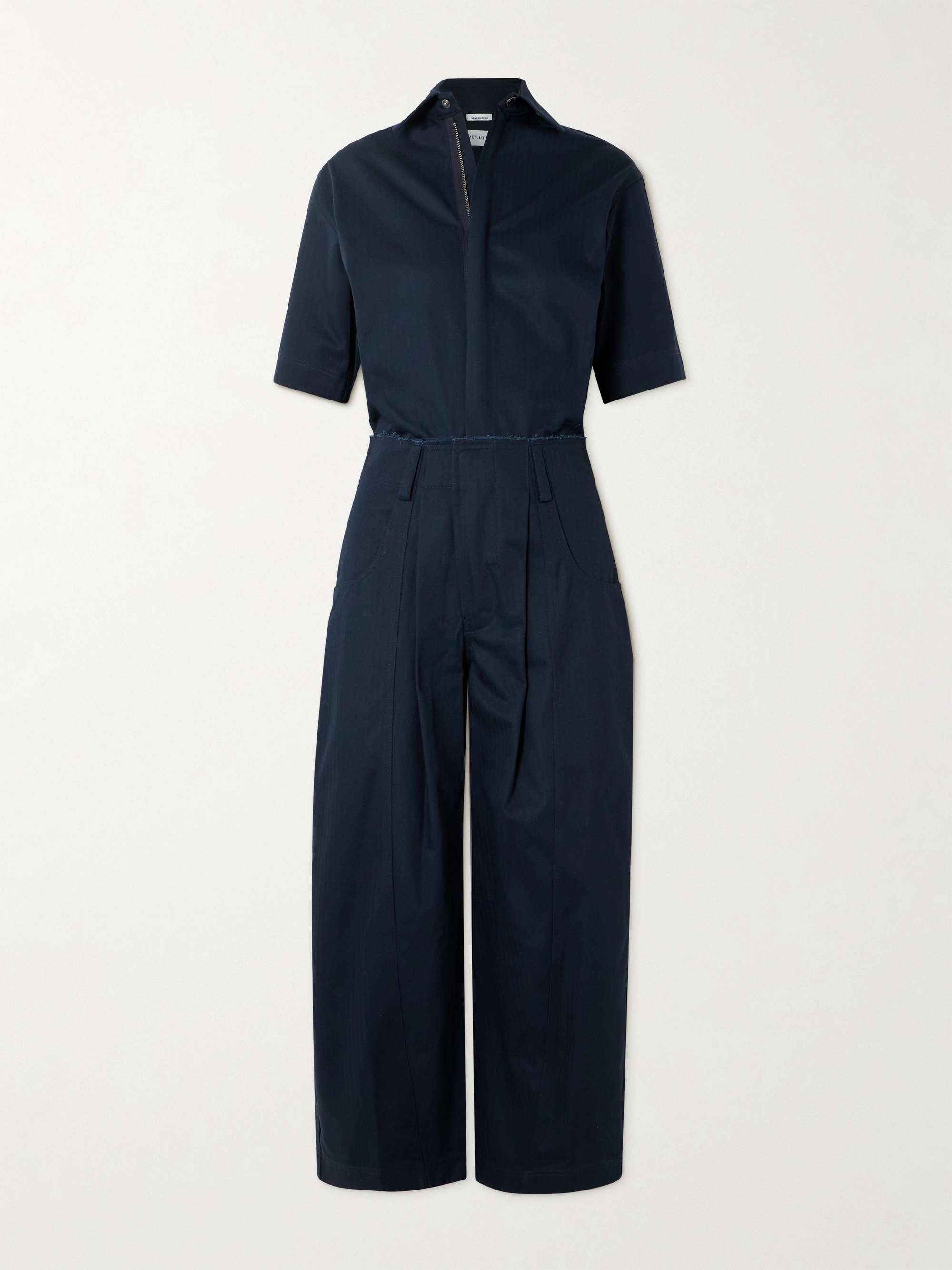 Rivet Utility New Yorker Canvas Mandarin Collar Jumpsuit in Navy NWT Size M