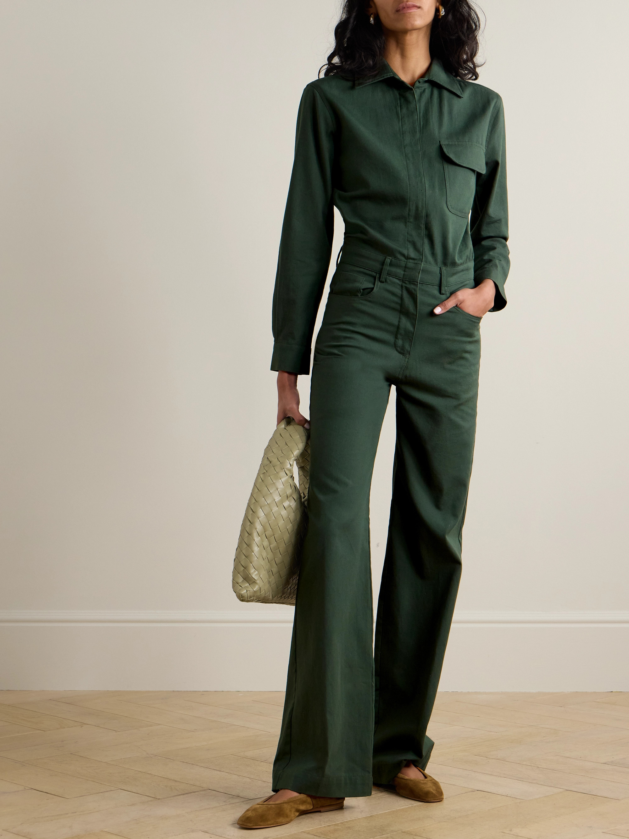 RIVET UTILITY Boyfriend cotton-canvas jumpsuit