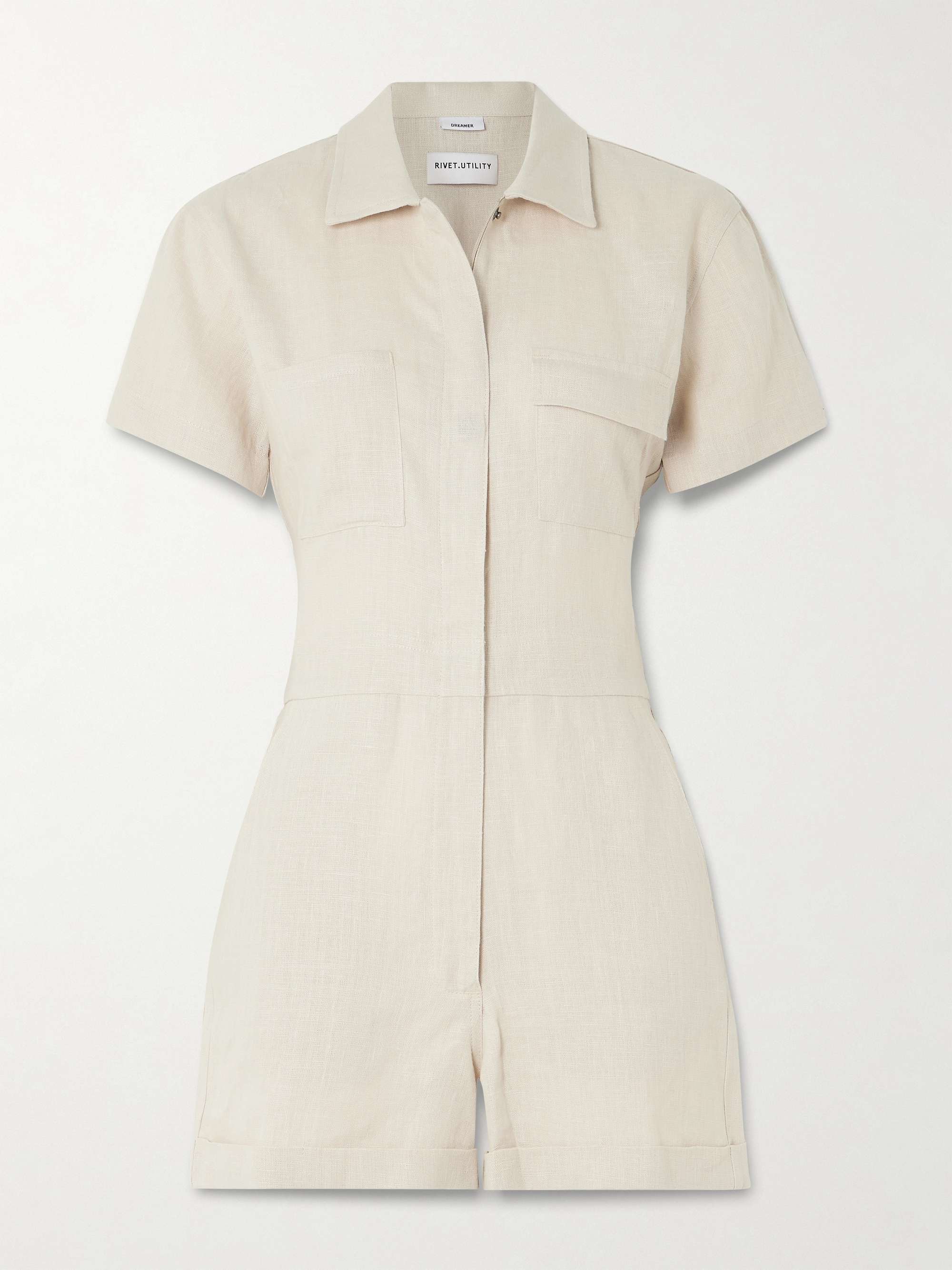 RIVET UTILITY Dreamer linen playsuit NET A PORTER