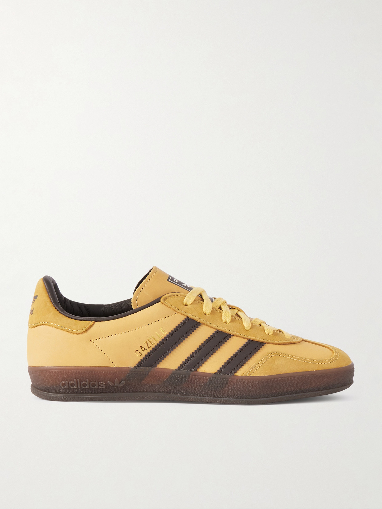Adidas Originals Gazelle Indoor Leather-trimmed Nubuck Trainers In Yellow