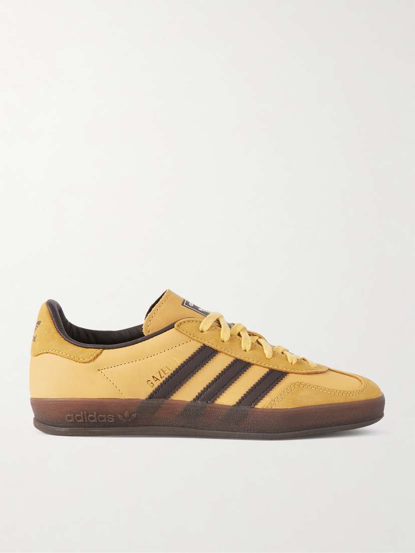 adidas Originals Gazelle Indoor Leather-trimmed Nubuck Sneakers