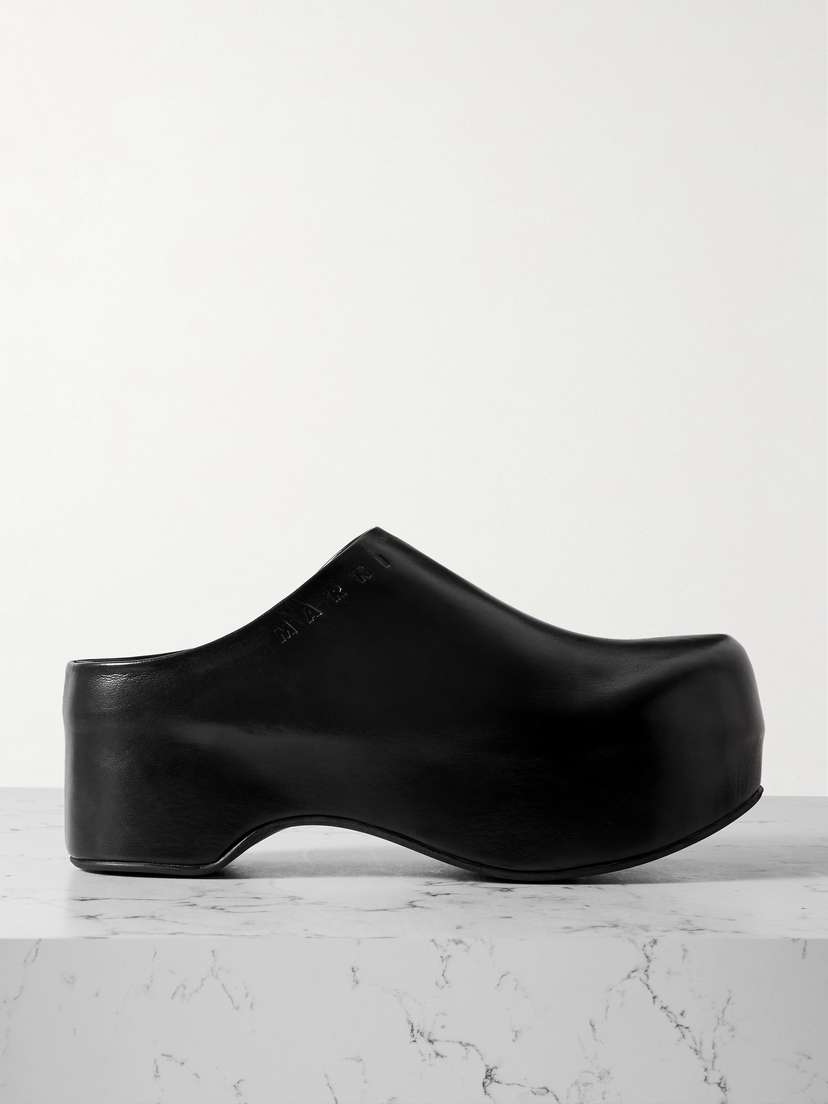 Marni Sabot Leather Platform Clogs