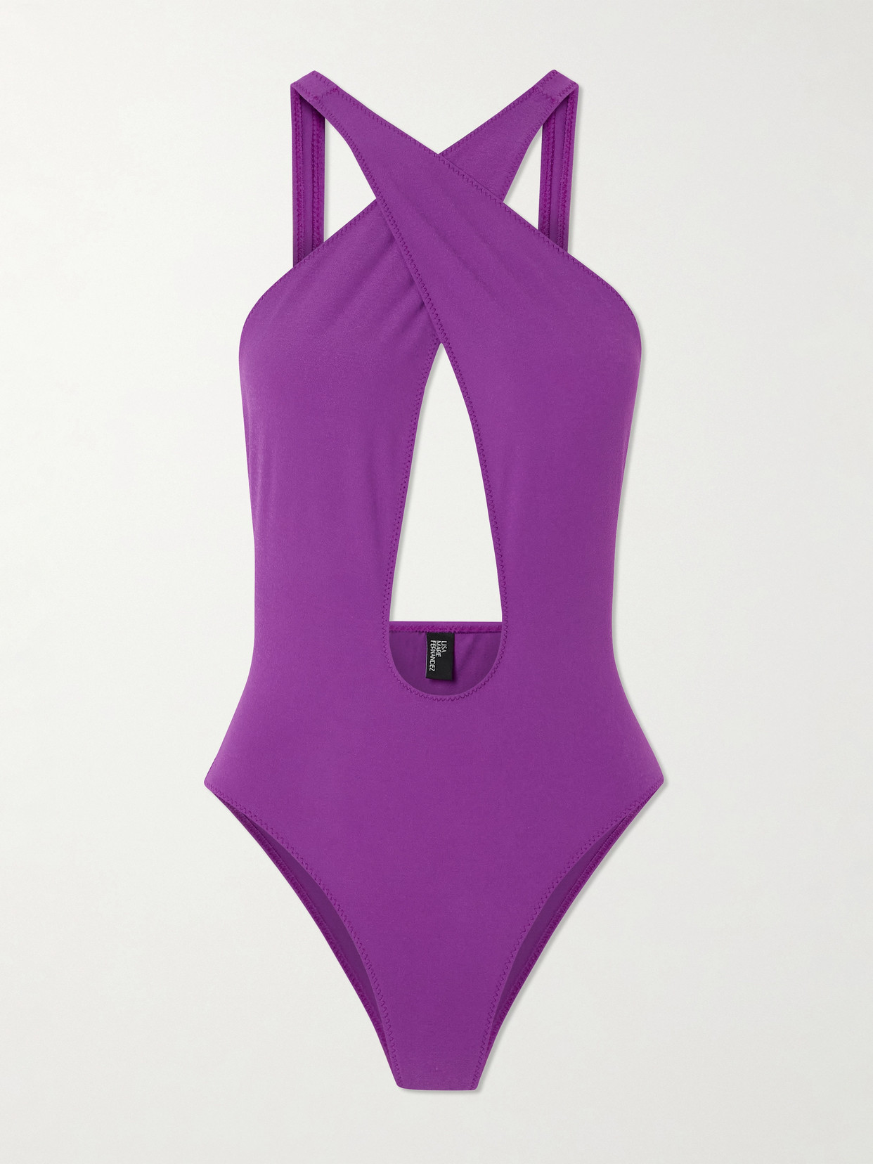 Lisa Marie Fernandez Pretzel Cutout Swimsuit In Purple