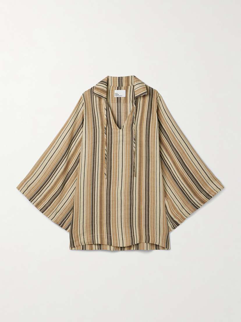 Lisa Marie Fernandez Striped Linen-blend Tunic