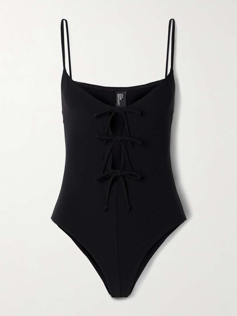 Lisa Marie Fernandez Tie-detailed Crepe Swimsuit
