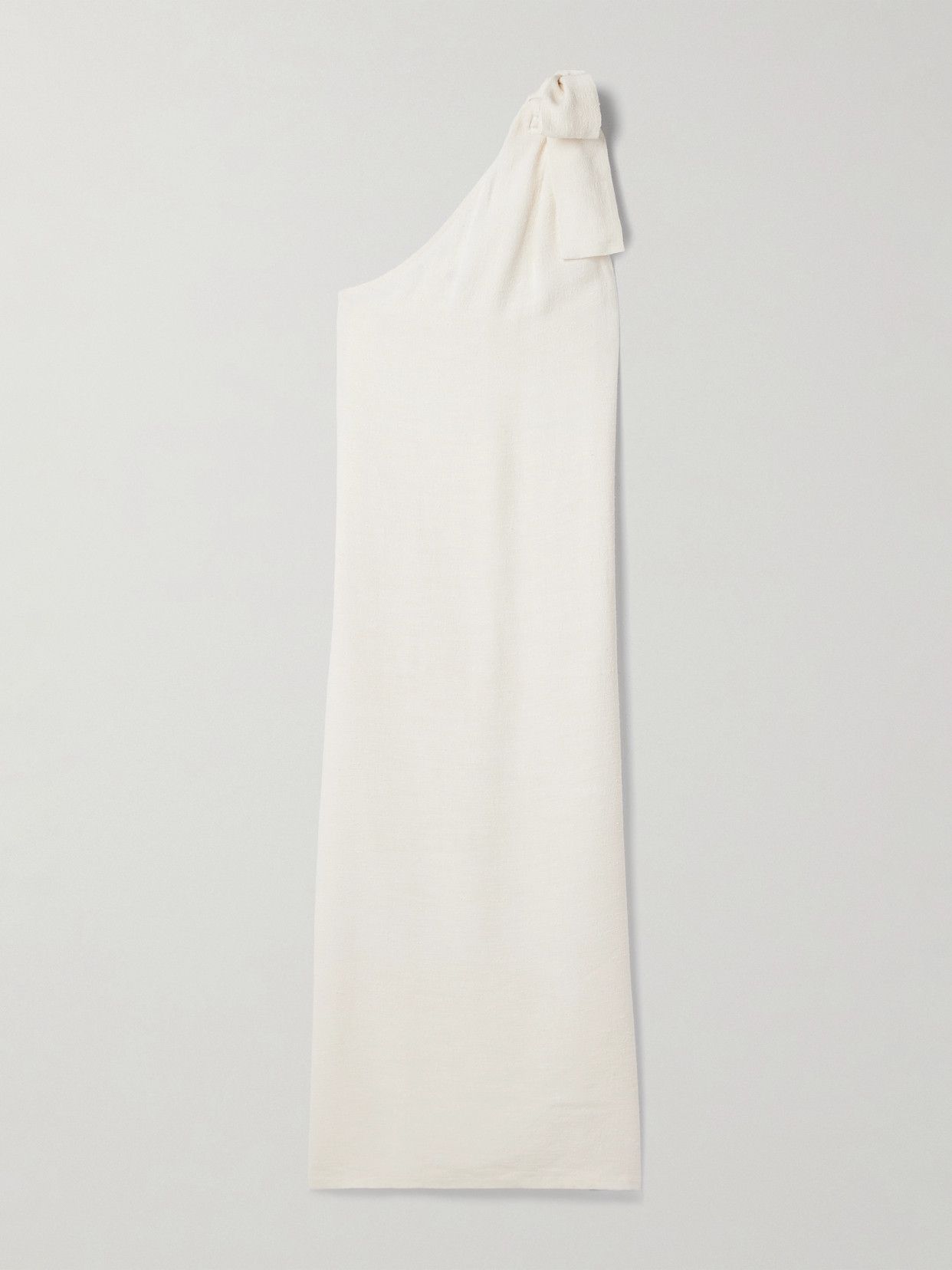 Lisa Marie Fernandez Bow-detailed One-shoulder Woven Maxi Dress In White