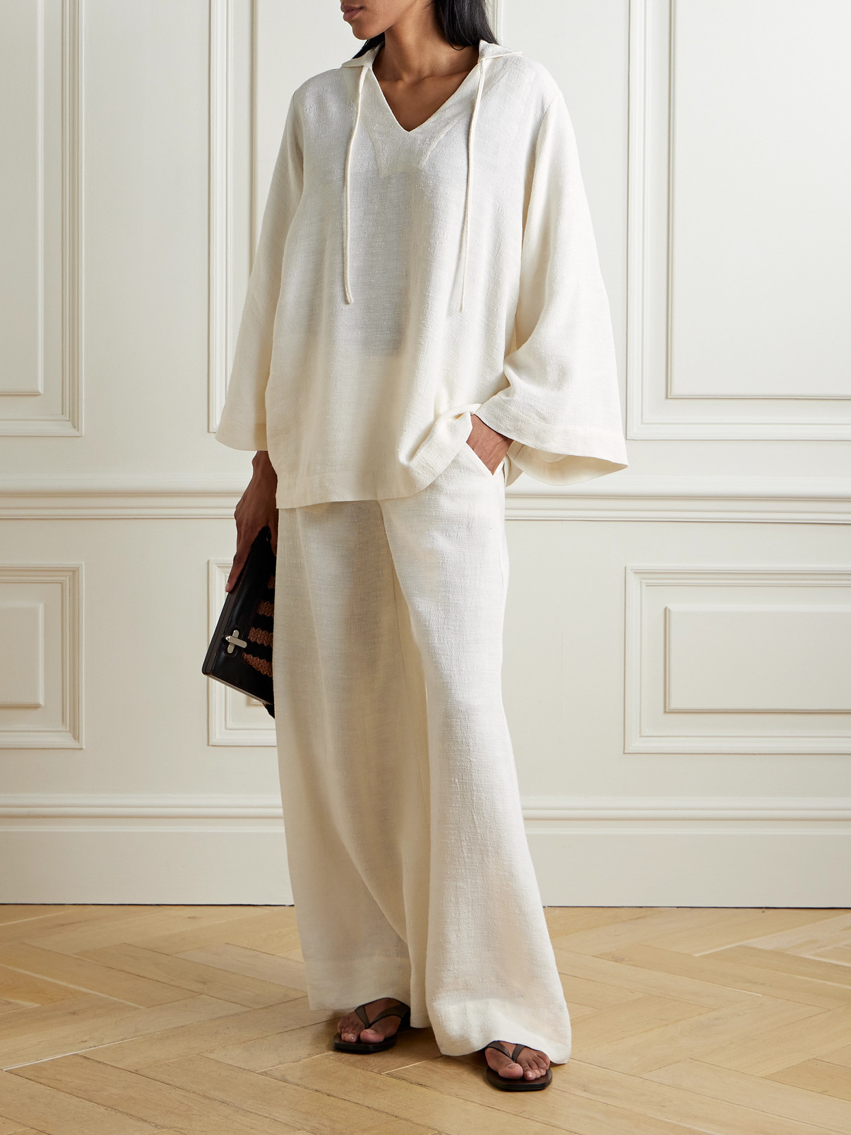 Shop Lisa Marie Fernandez Woven Tunic In Ivory