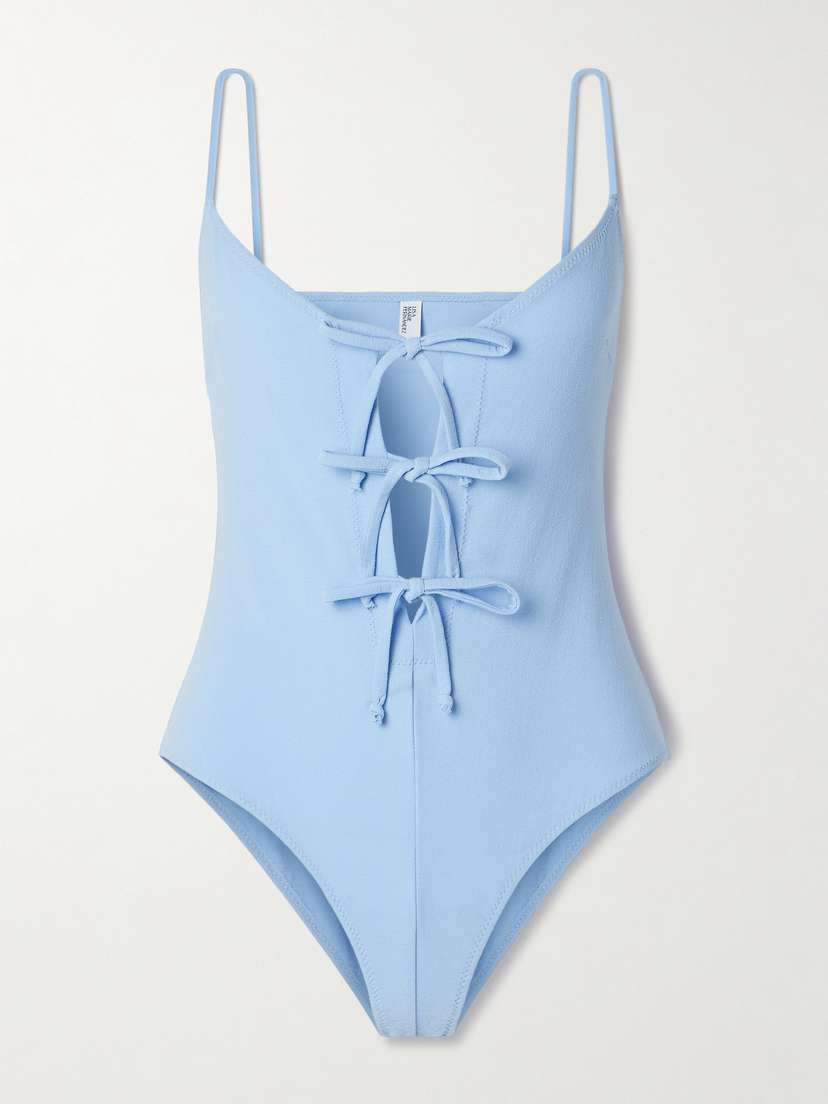 Lisa Marie Fernandez Tie-detailed Crepe Swimsuit