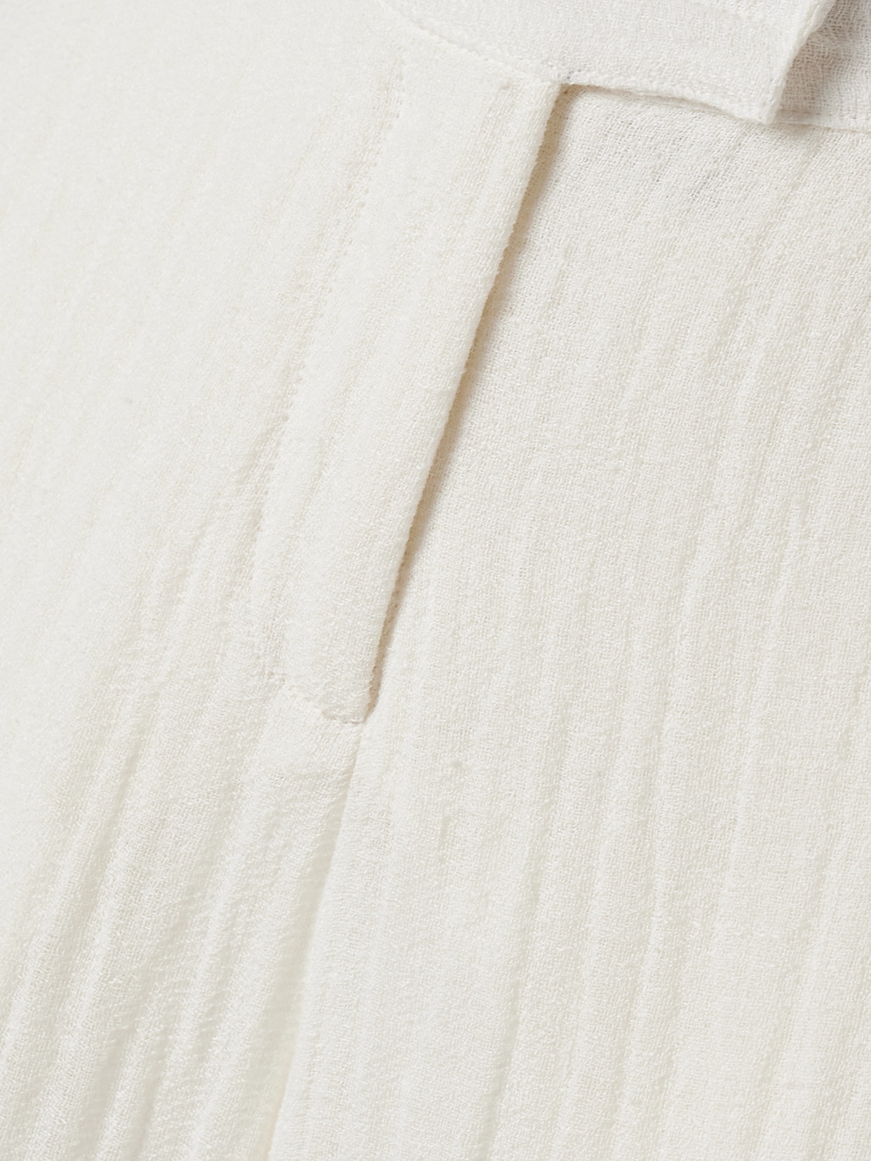 Lisa Marie Fernandez Crinkled Linen-blend Gauze Wide-leg Pants In Ivory