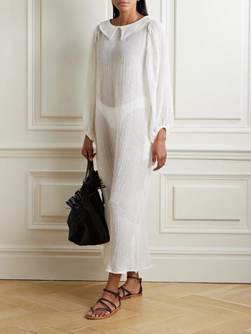 Lisa Marie Fernandez Mia linen-blend gauze maxi dress