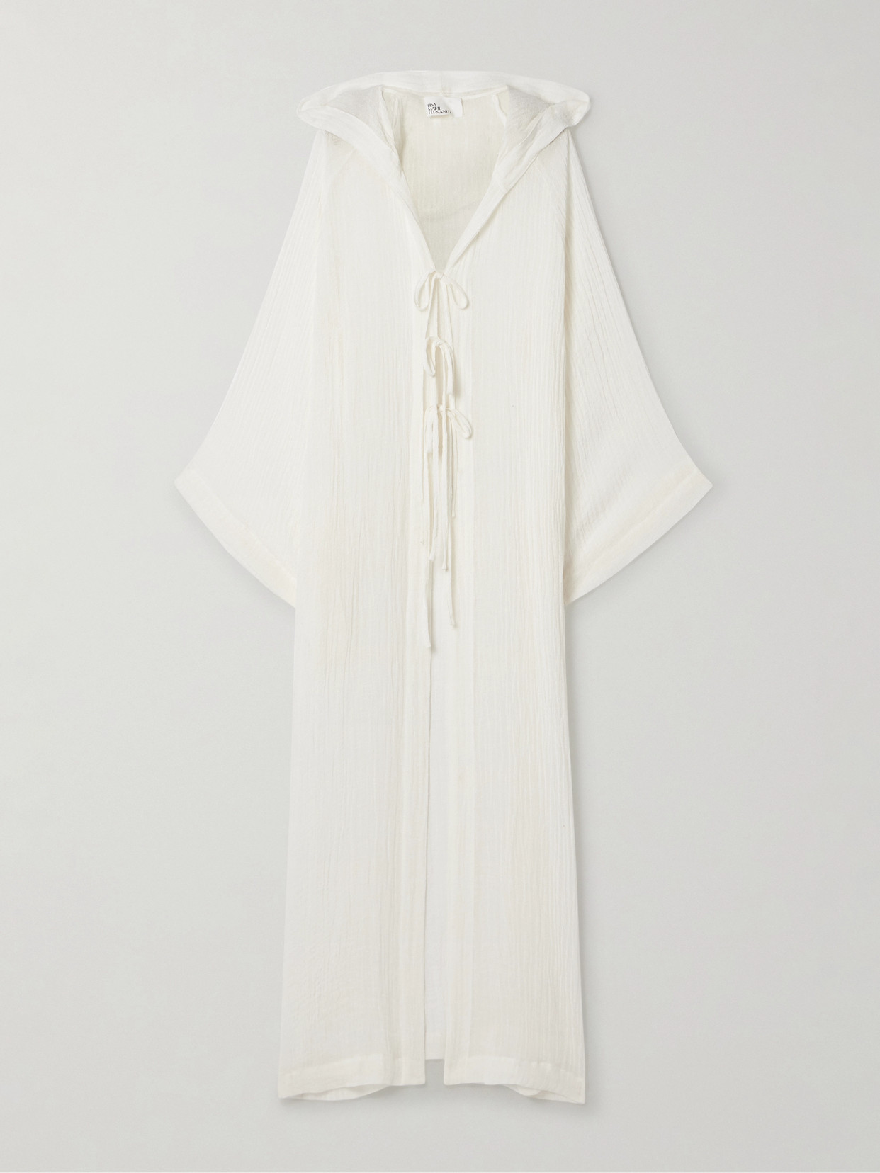 Lisa Marie Fernandez Hooded Linen-blend Gauze Coverup In White