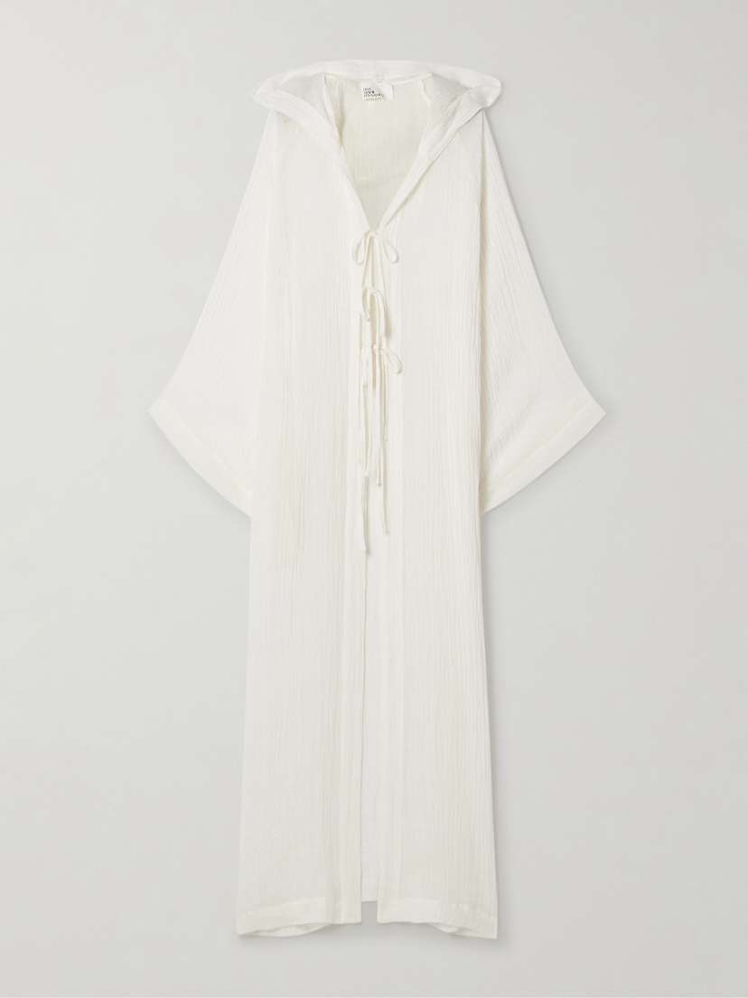 Lisa Marie Fernandez Hooded Linen-blend Gauze Coverup