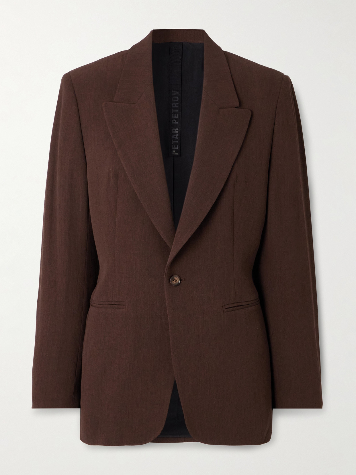 Petar Petrov Wool-blend Blazer In Brown