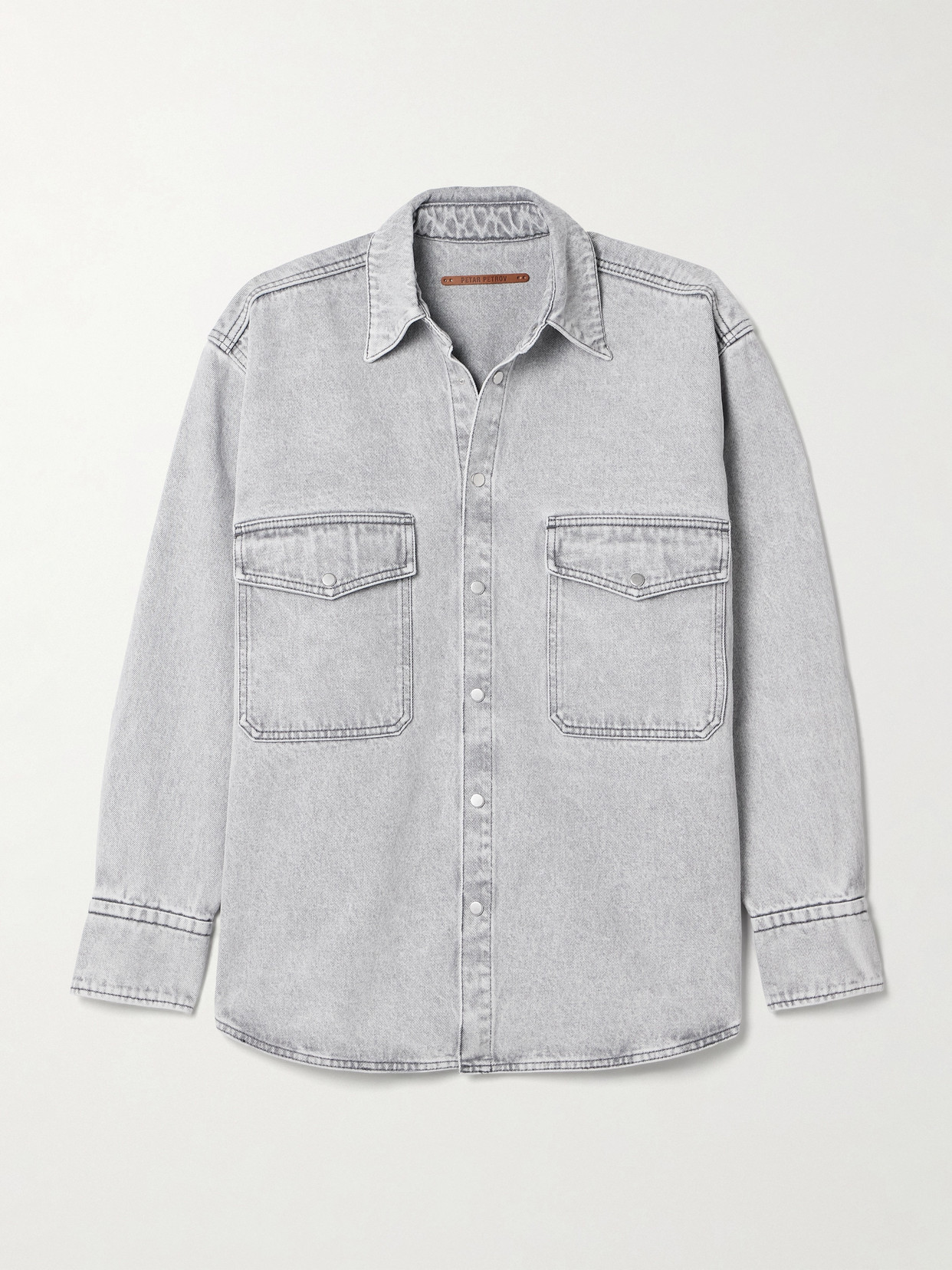 Petar Petrov Get Up Oversized Denim Shirt In Grey