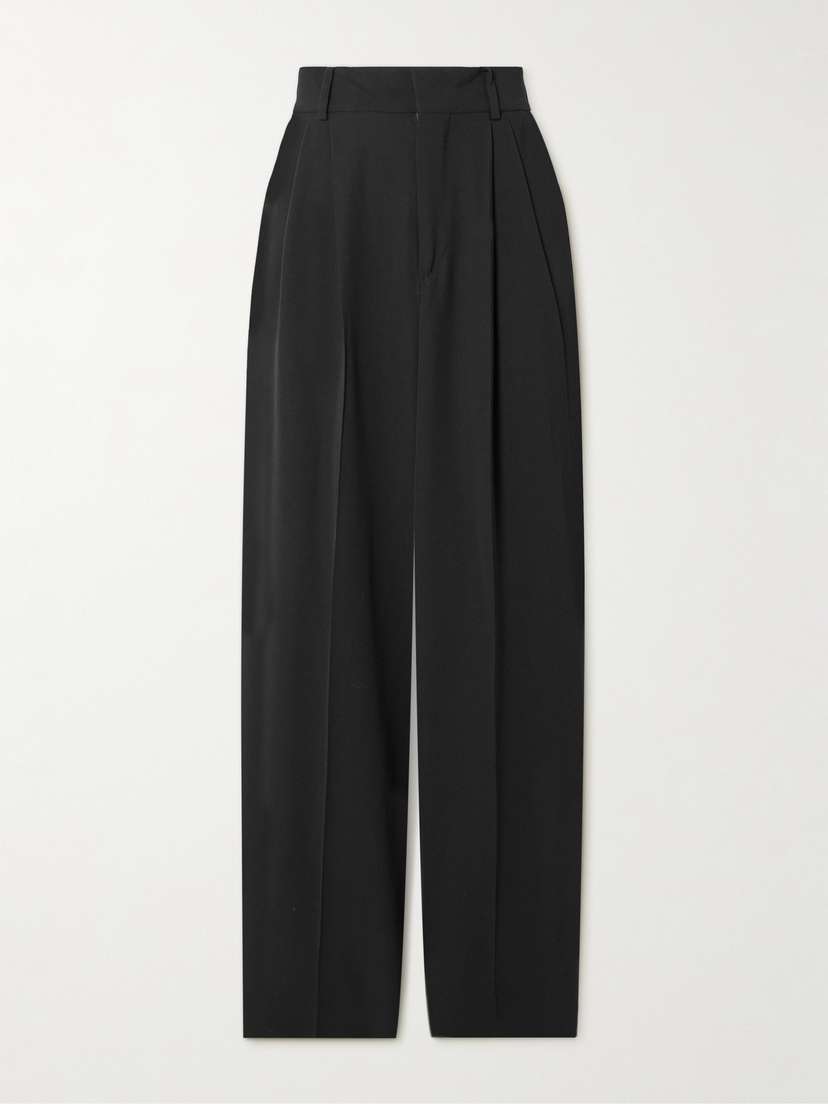 Petar Petrov The Founder Pleated Wool-blend Twill Wide-leg Pants