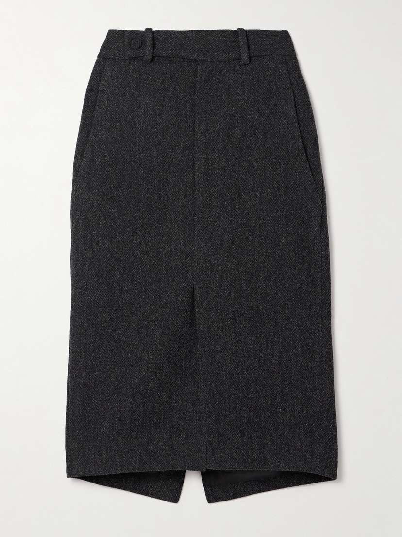 Petar Petrov Spy Herringbone Wool Skirt