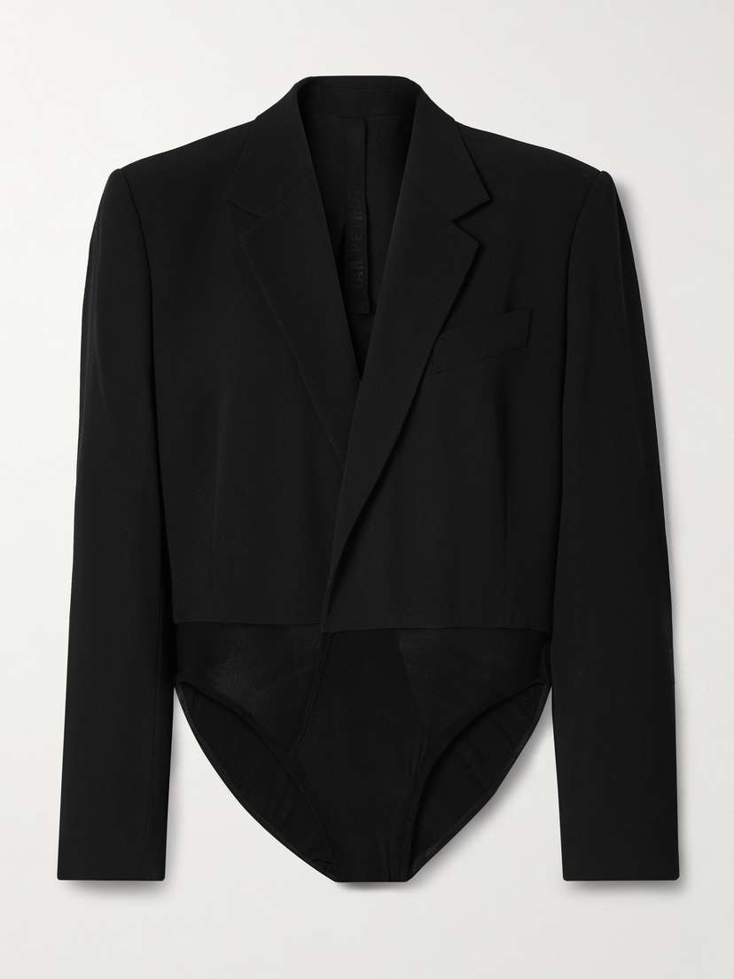 Petar Petrov The Founder Strech Jersey-trimmed Wool-blend Twill Bodysuit