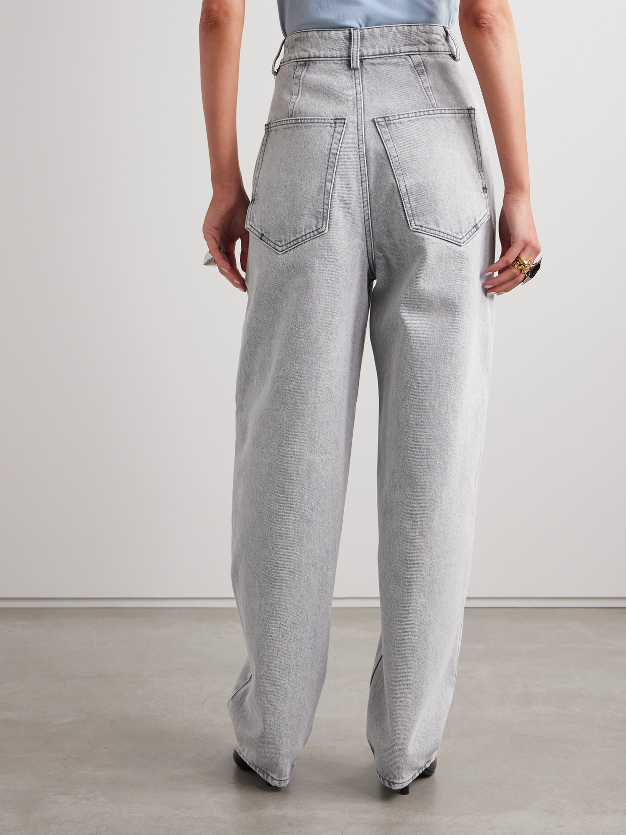 Petar Petrov High-rise Barrel-leg Jeans In Gray
