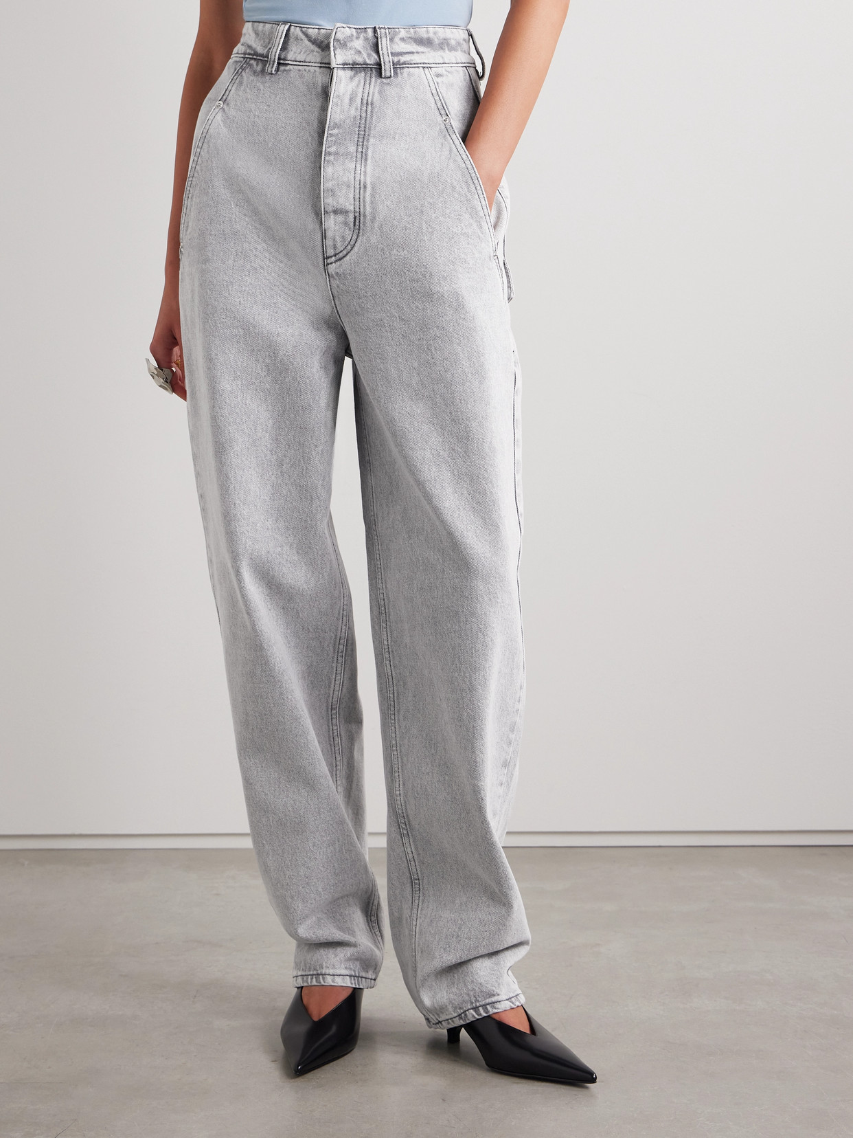 Petar Petrov High-rise Barrel-leg Jeans In Gray