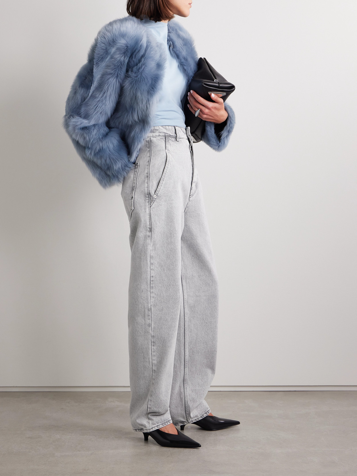 Petar Petrov High-rise Barrel-leg Jeans In Gray