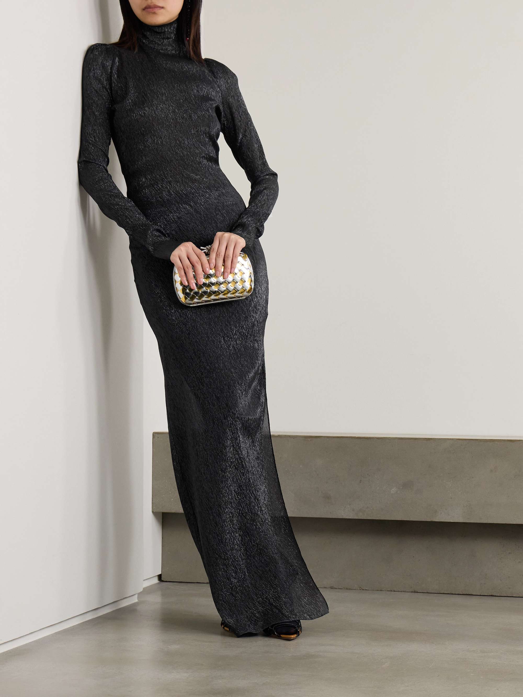 Treasure metallic silk blend maxi dress