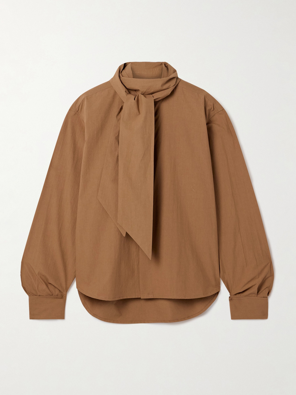 Petar Petrov All-rounder Pussy-bow Cotton-poplin Shirt In Metallic