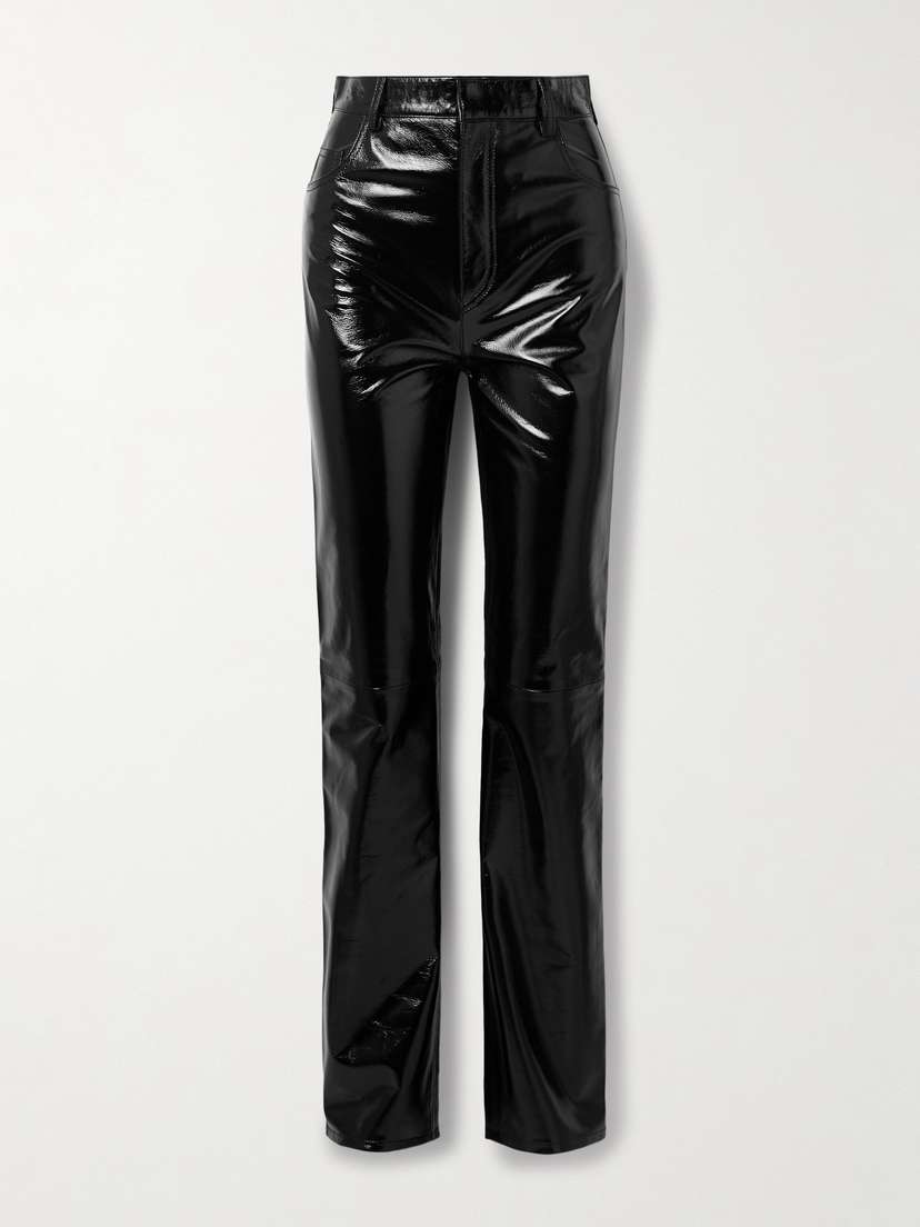 Petar Petrov Ice Patent-leather Straight-leg Pants