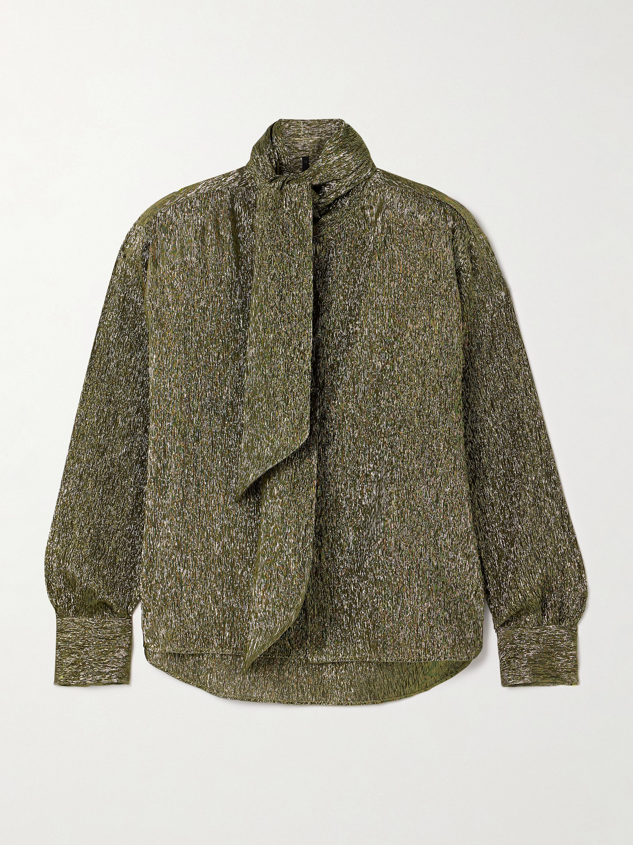 Petar Petrov - Treasure Pussy-bow Silk-blend Lamé Shirt - Gold