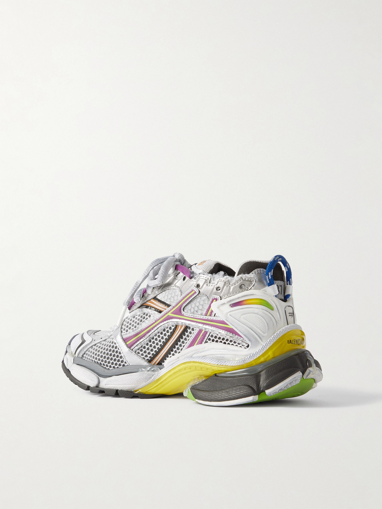 Shop Balenciaga Runner Rubber And Mesh Sneakers In Multi