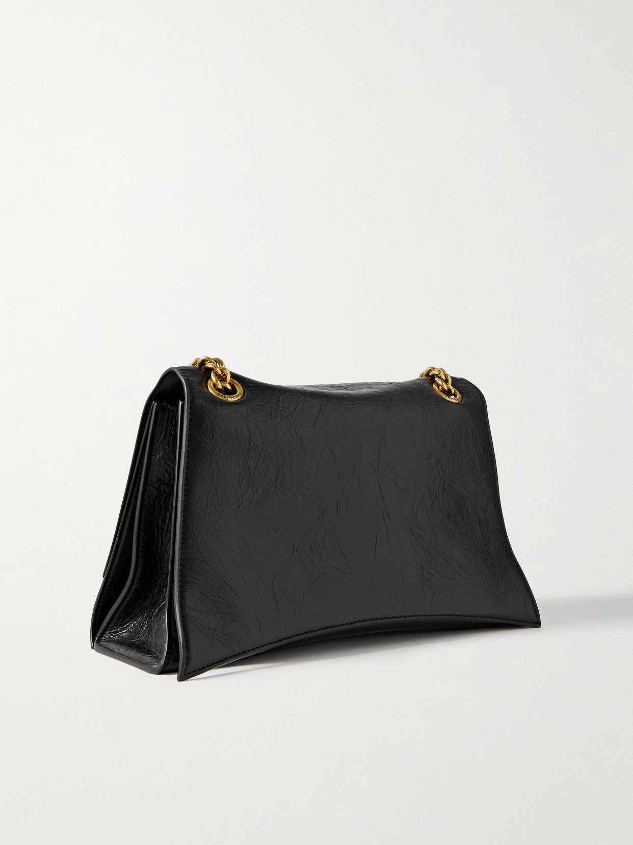Hourglass Crinkled-Leather Shoulder Bag